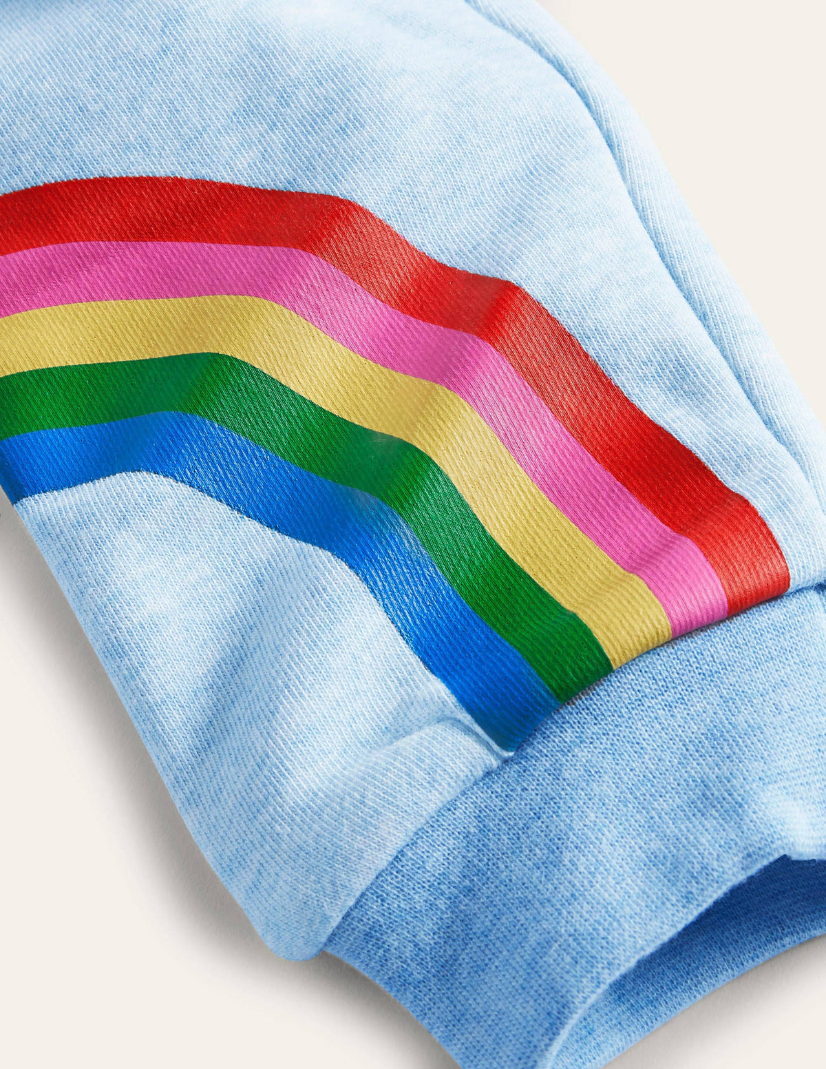 Cosy Appliqué Joggers-Light Blue Marl Rainbow - Image 3