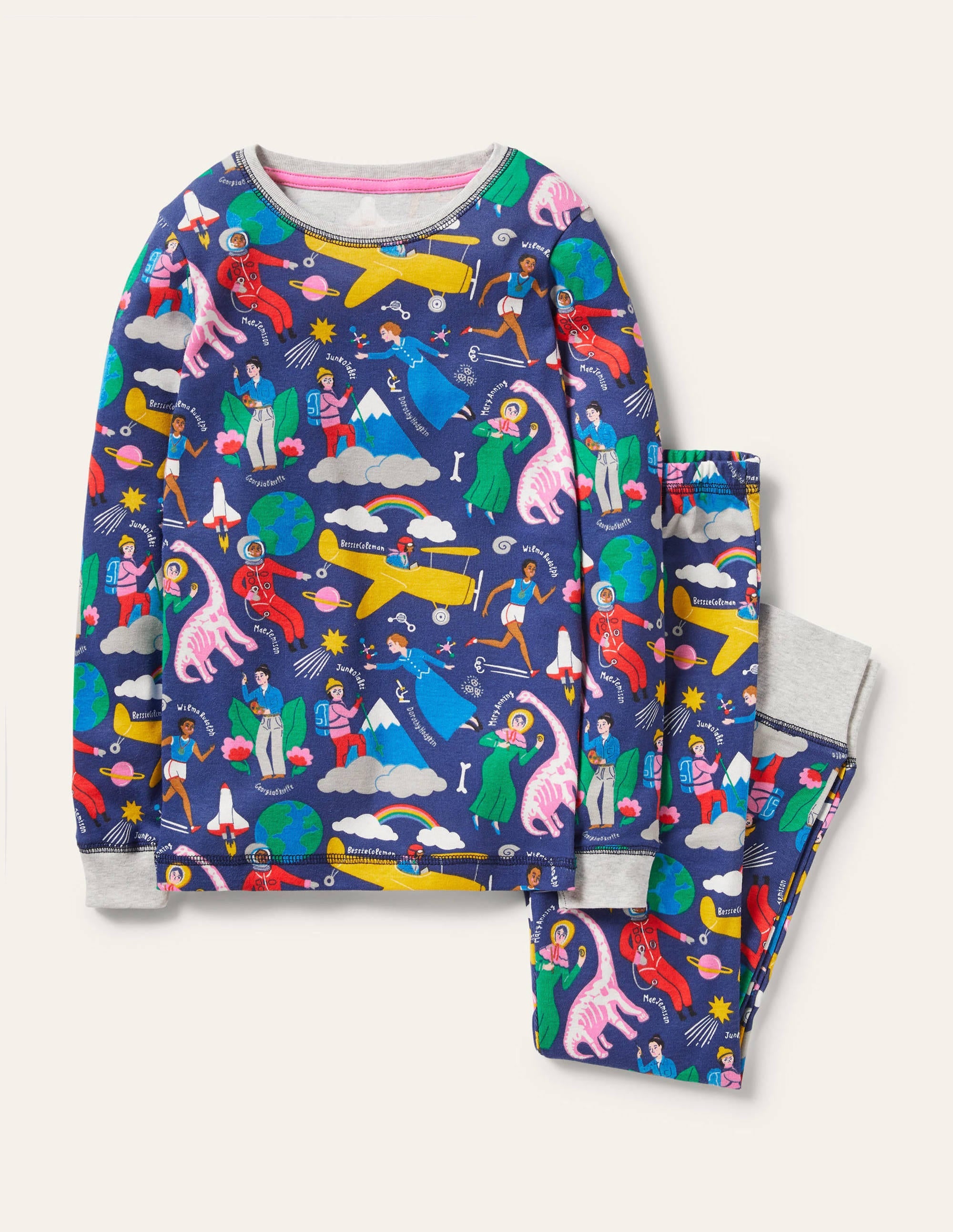 Snug Long John Pyjamas-Starboard Blue When I Grow Up - Image 1