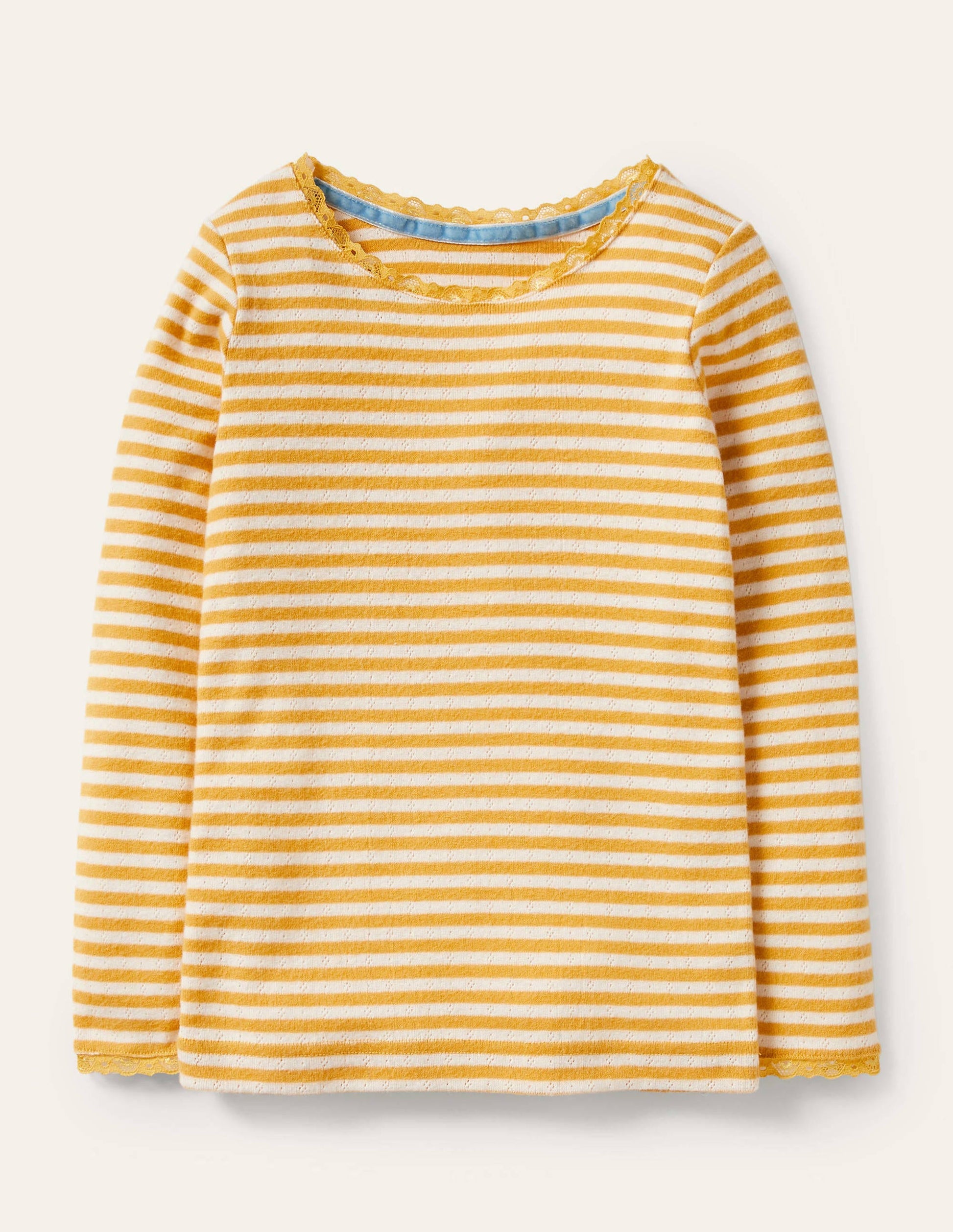 Supersoft Pointelle T-shirt-Honeycomb Yellow/ Ivory-1