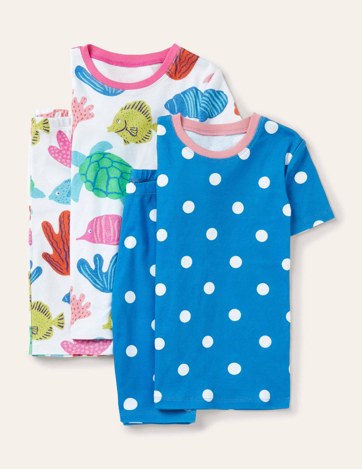 Twin Pack Snug Short Pyjamas-Multi Giant Fish Friends - Image 1