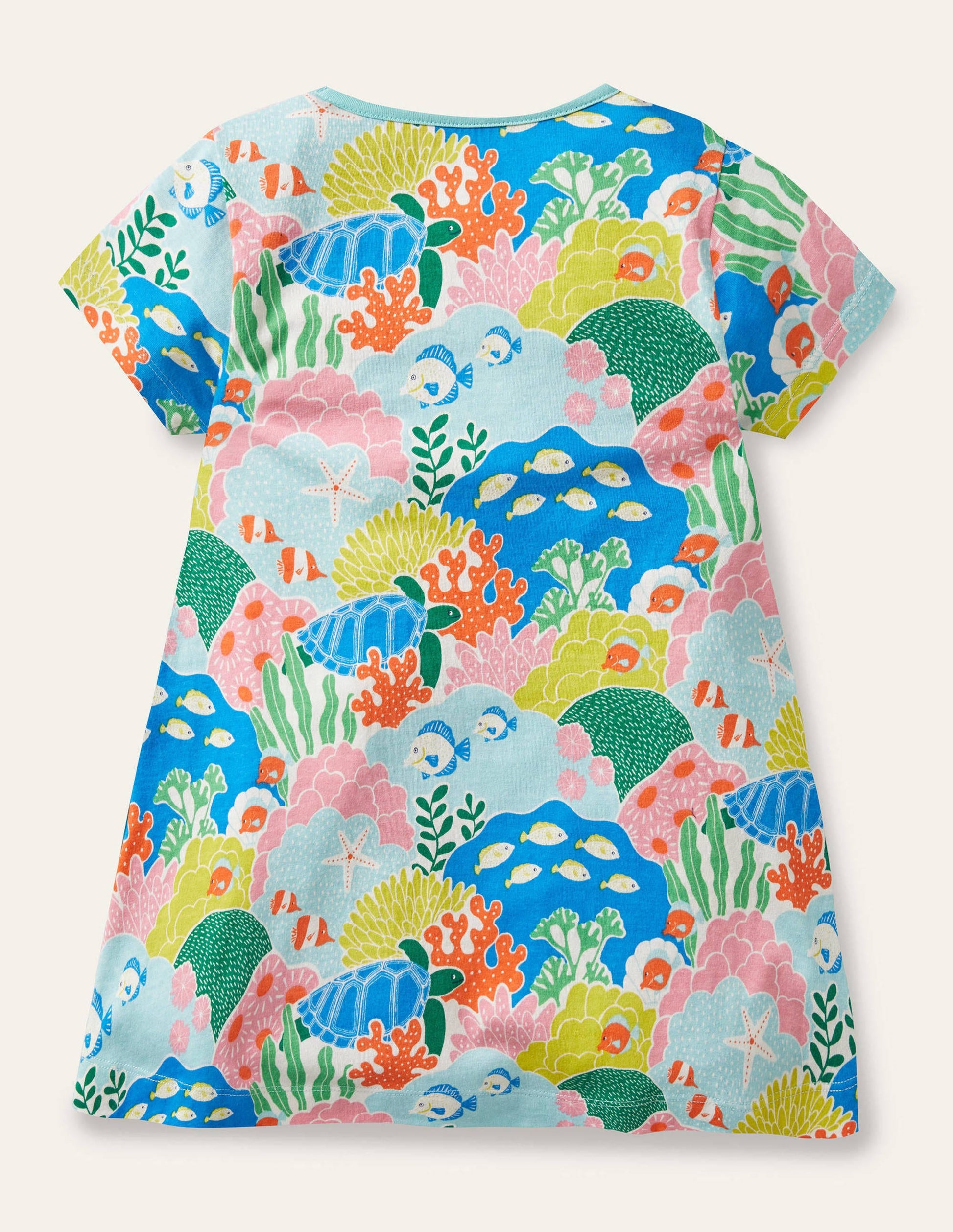 Short-sleeved Printed Tunic-Multi Coral Reef-2