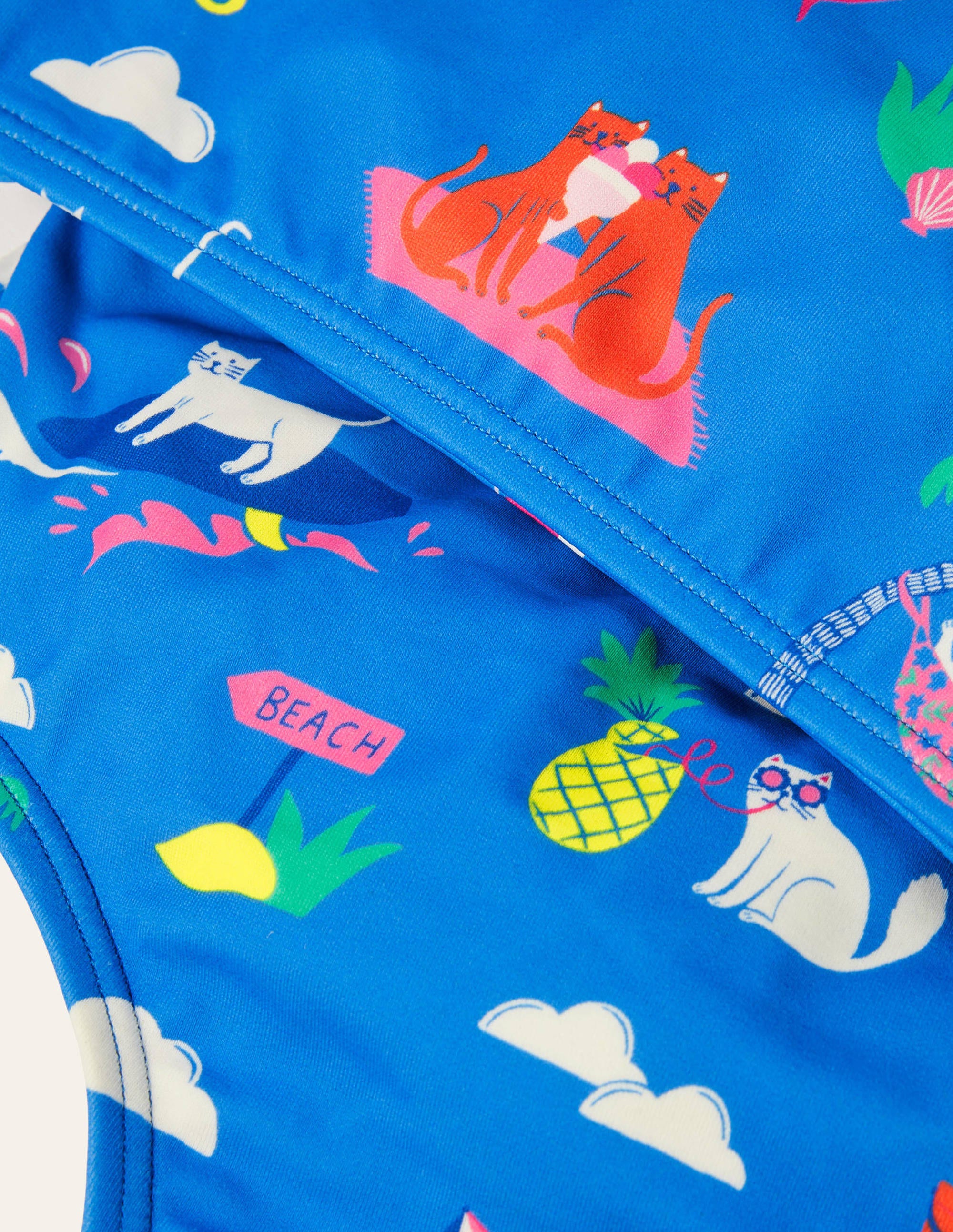 Racerback Bikini Set-Moroccan Blue Holiday Cats - Image 3