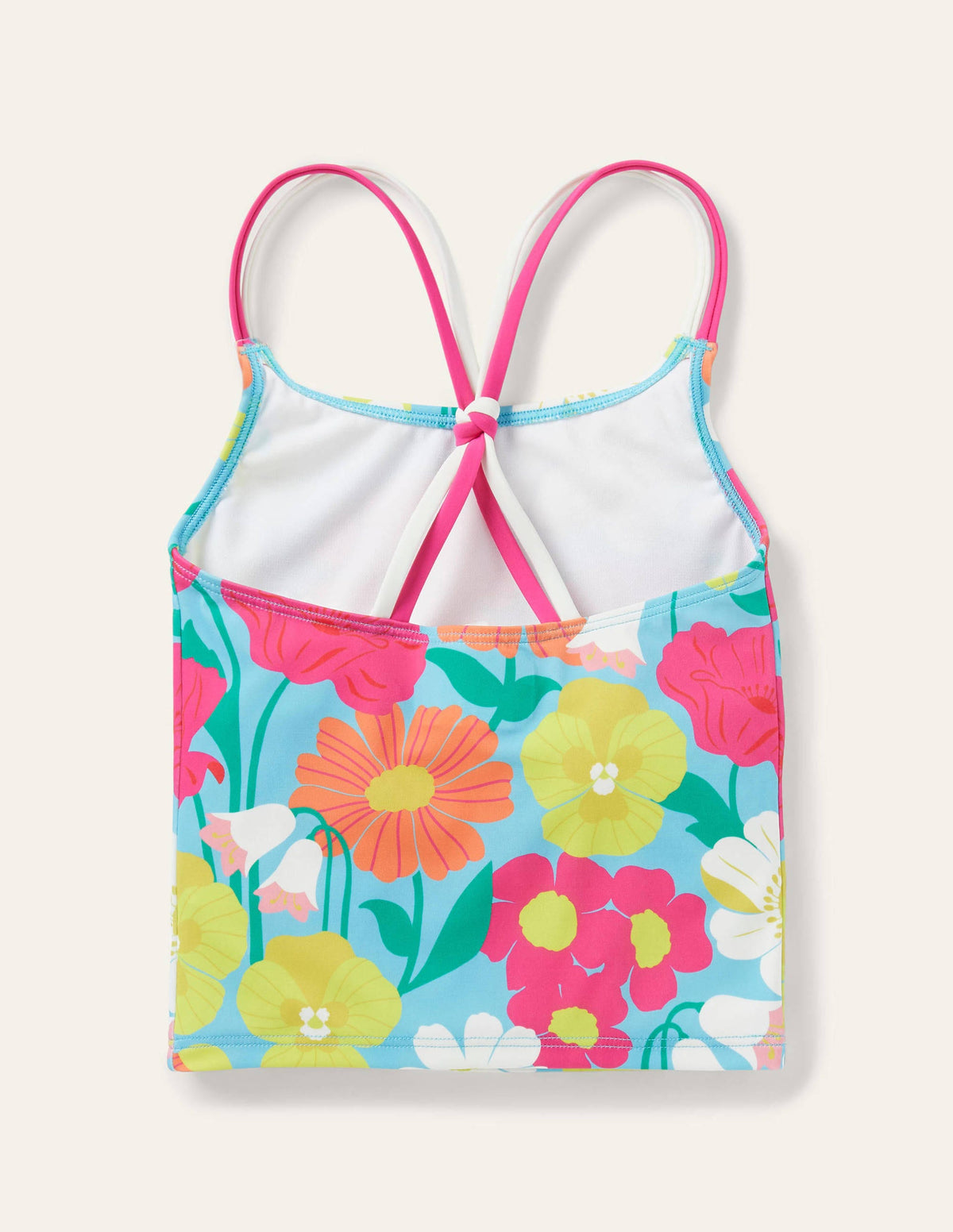 Patterned Tankini Top-Aqua Fabulous Floral-2
