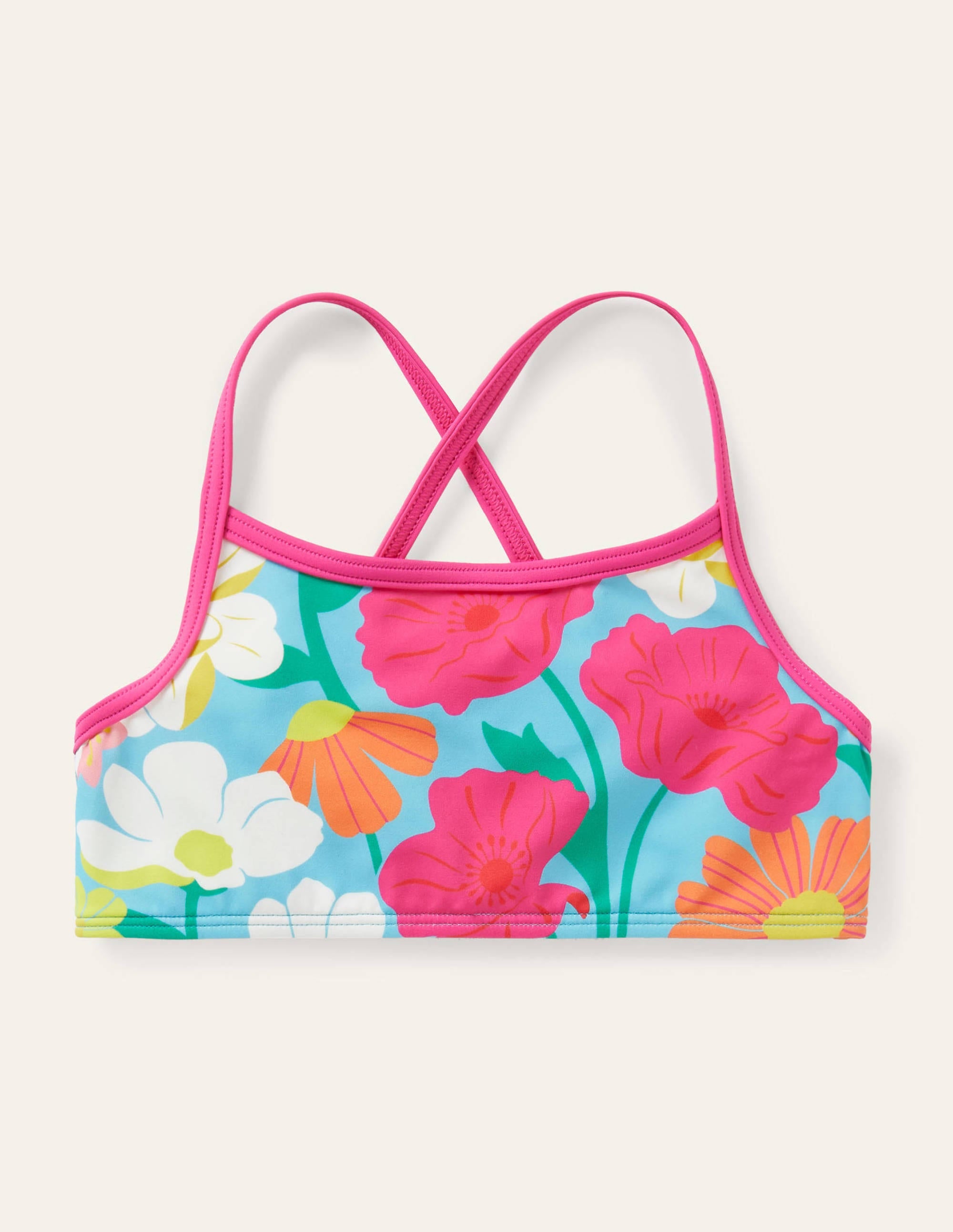 Patterned Bikini Top-Aqua Fabulous Floral - Image 1