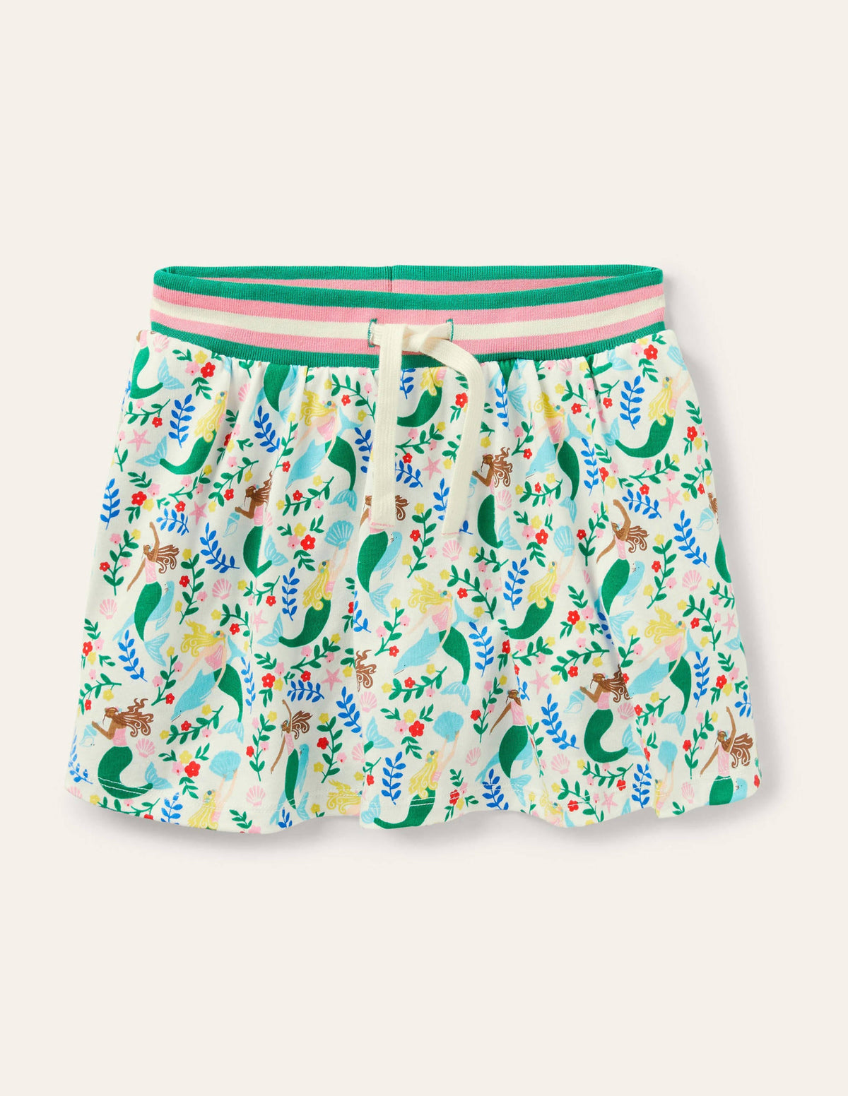 Jersey Skort-Ivory Mermaid Garden - Image 1