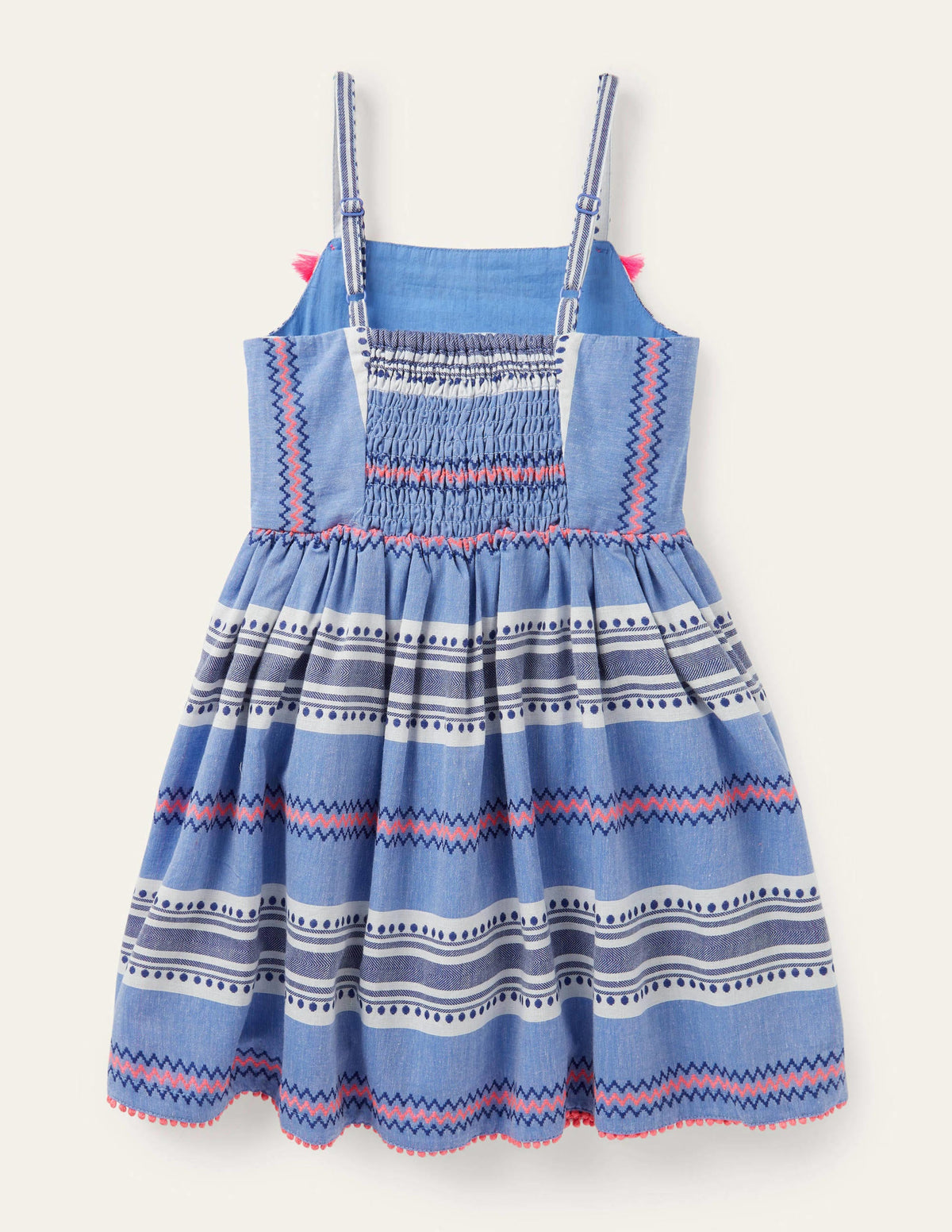 Stripe Tassel Sun Dress-Starboard Blue/Pink Sunset-2