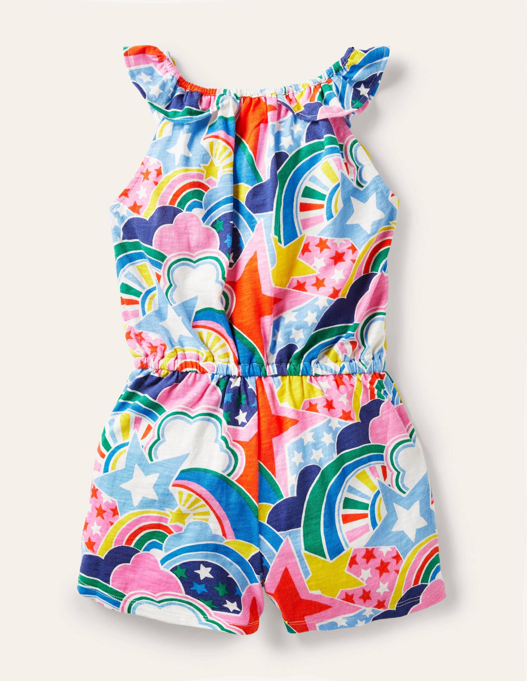 Charlie Pom Jersey Playsuit-Multi Star Rainbow - Image 2