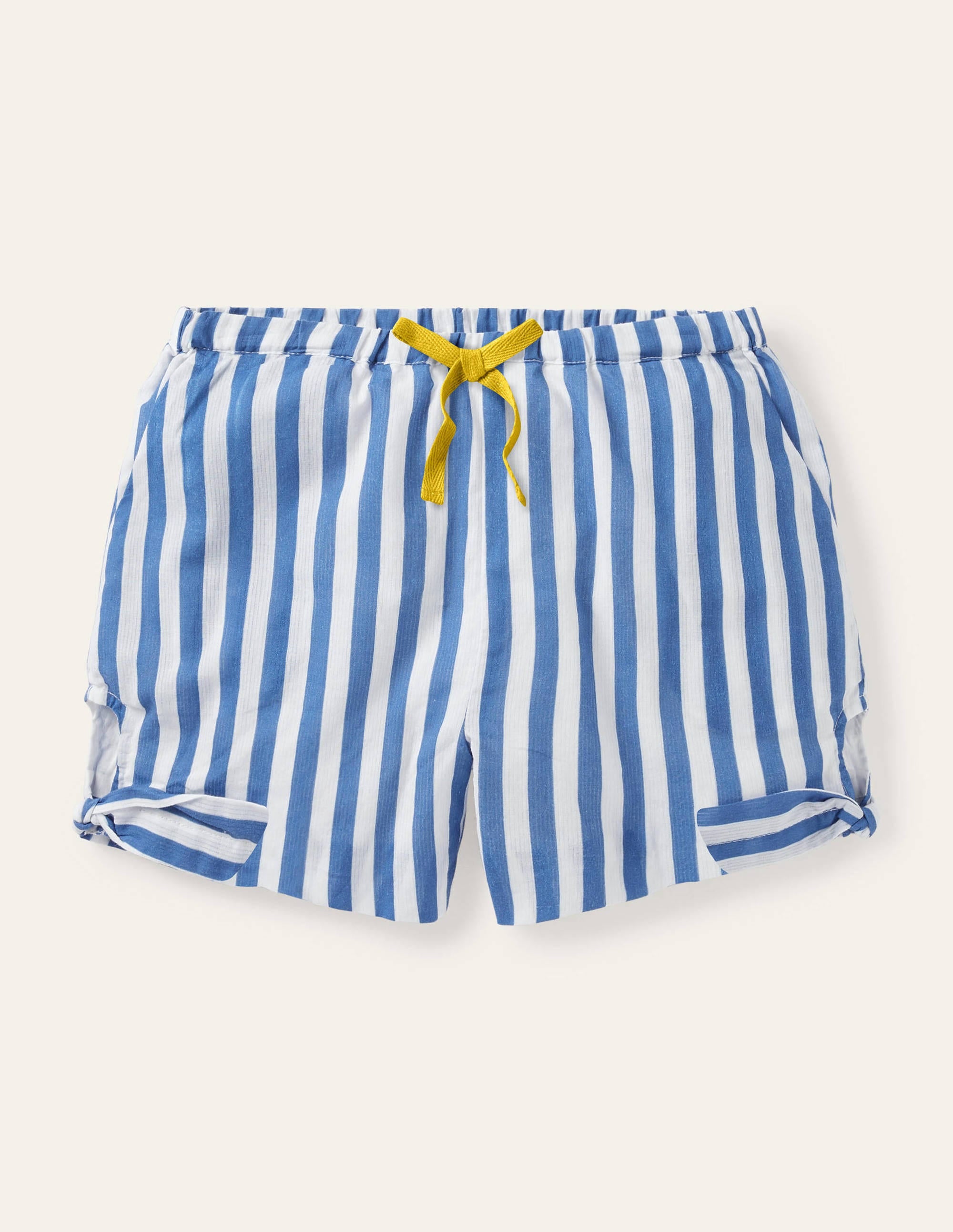 Tie hem shorts-Elizabethan Blue/ White - Image 1
