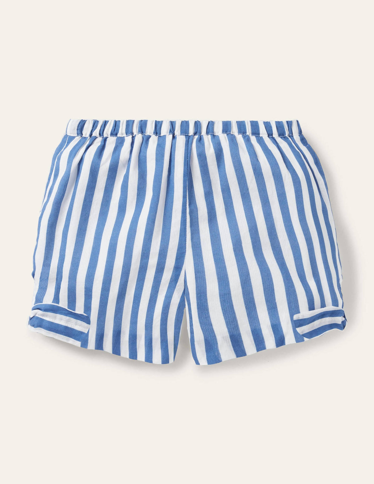 Tie hem shorts-Elizabethan Blue/ White-2