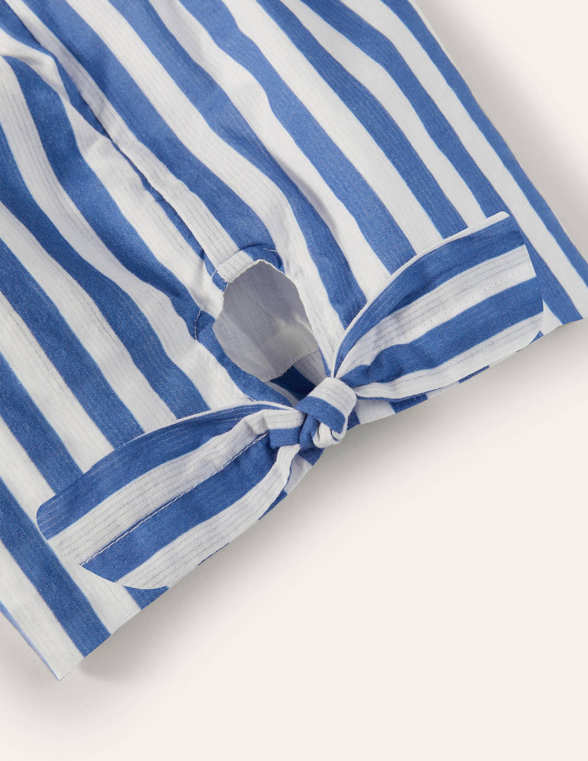 Tie hem shorts-Elizabethan Blue/ White-3
