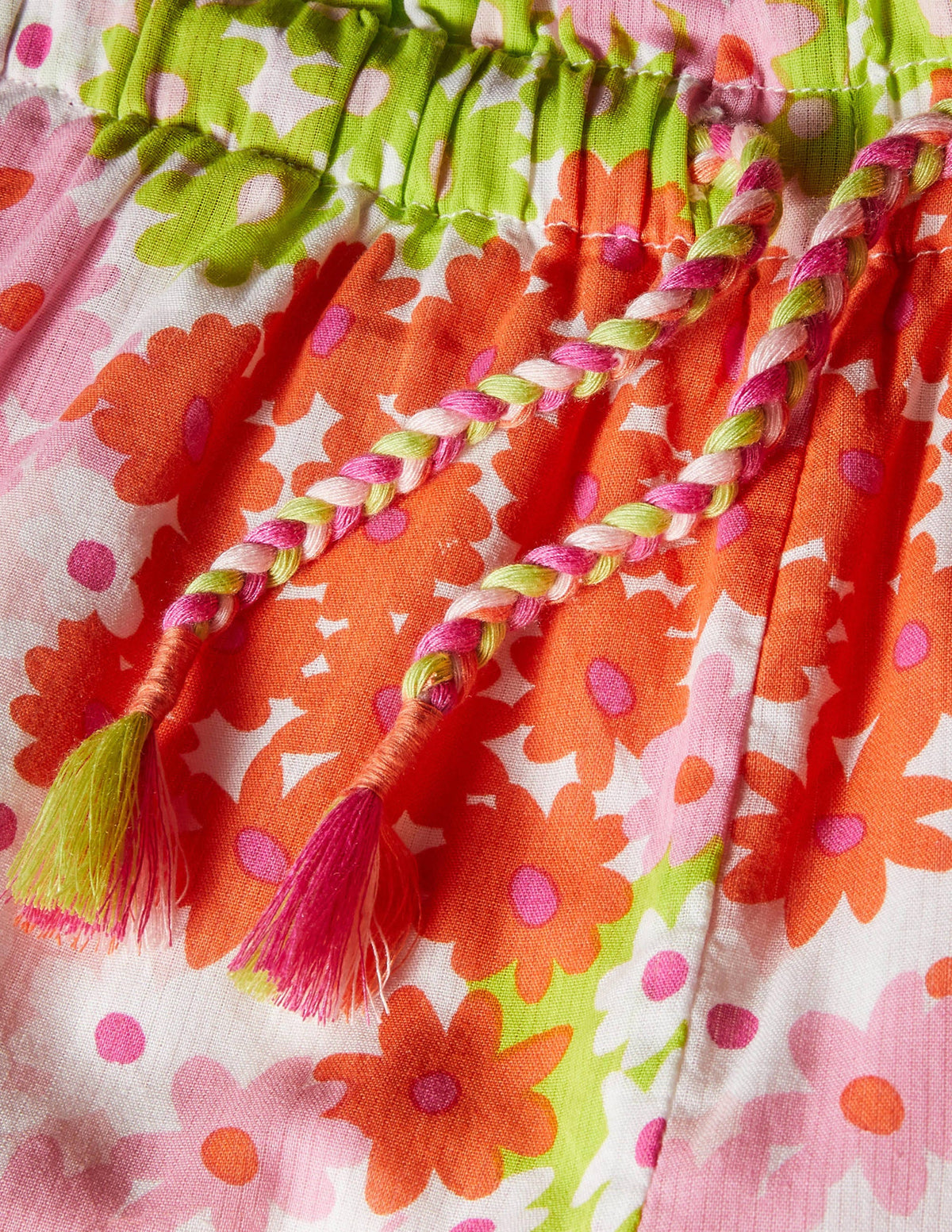 Printed Woven culottes-Soft Coral Pink Summer Daisy - Image 3