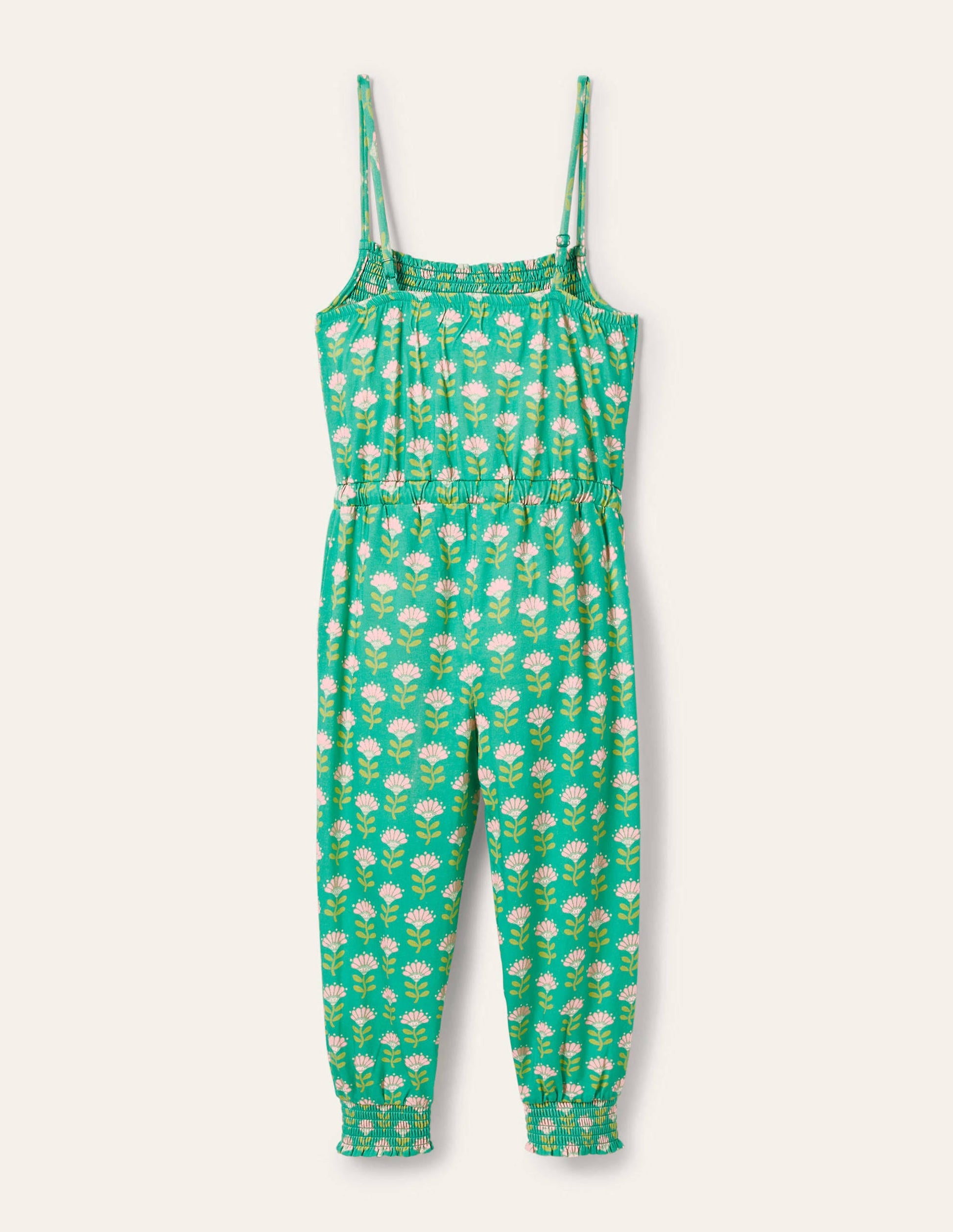Jersey Tassel Tie Jumpsuit-Tropical Green-2
