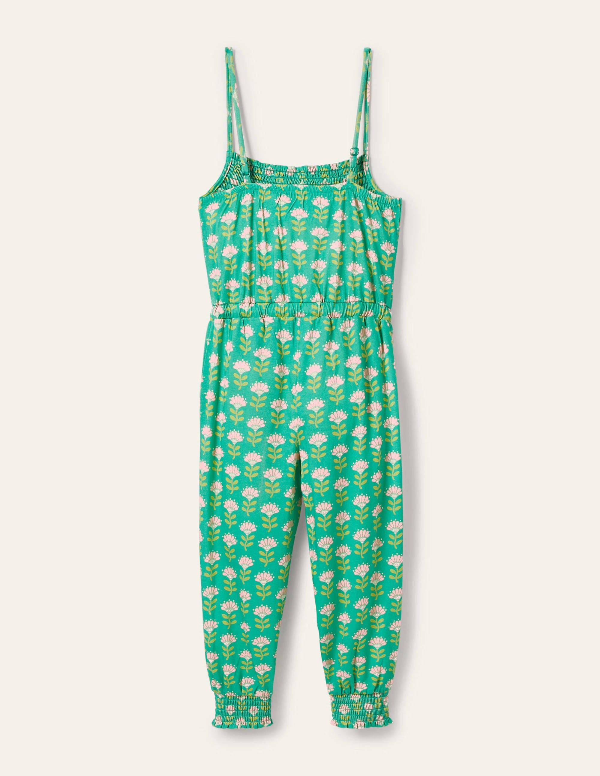 Jersey Tassel Tie Jumpsuit-Tropical Green - Image 2
