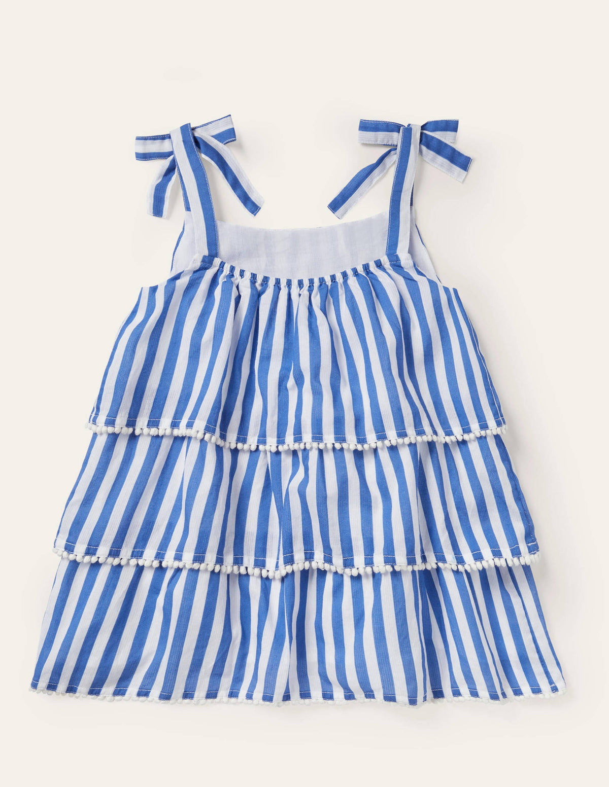 Tiered Detail Woven Top-Elizabethan Blue/ Ivory - Image 2