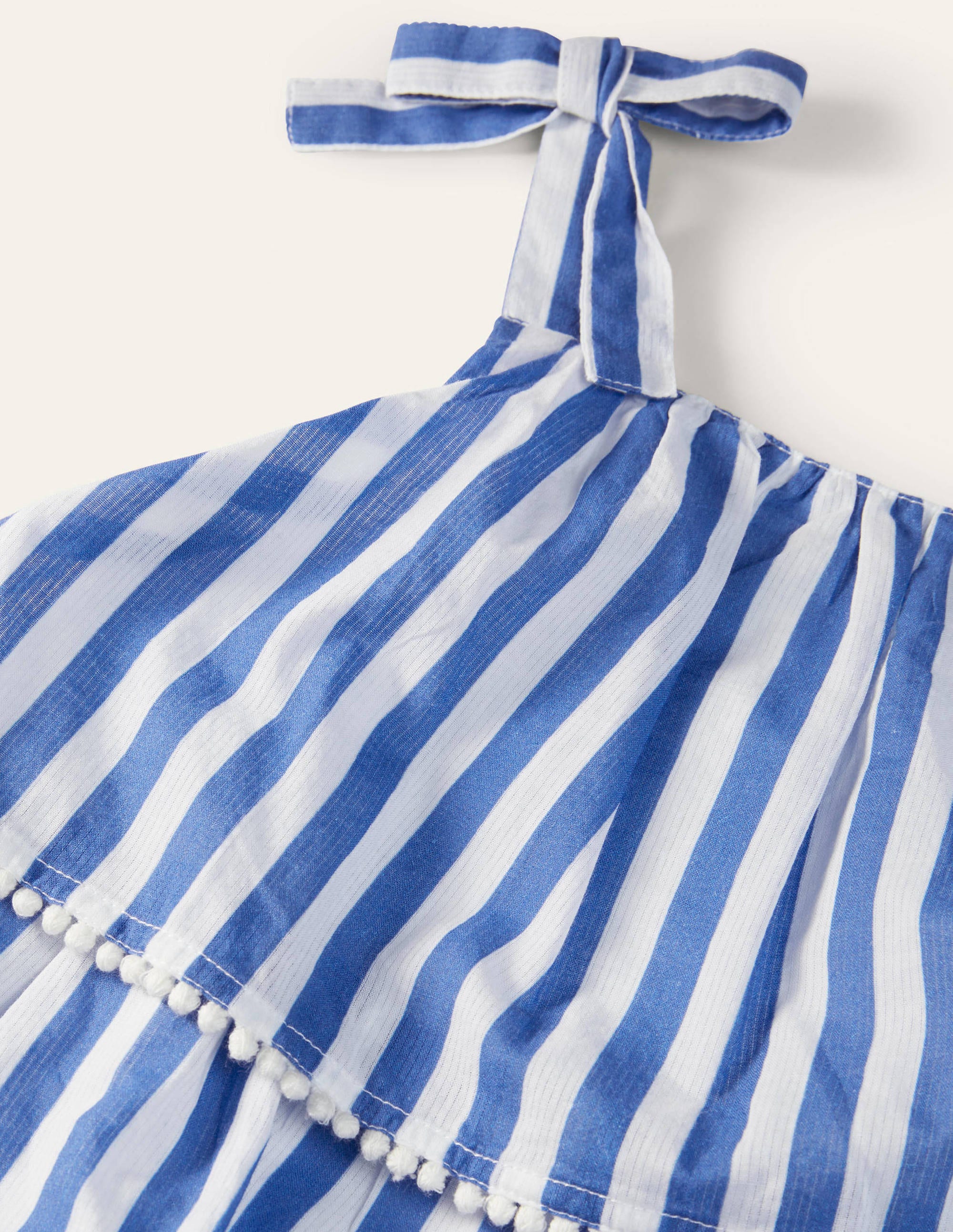 Tiered Detail Woven Top-Elizabethan Blue/ Ivory - Image 3
