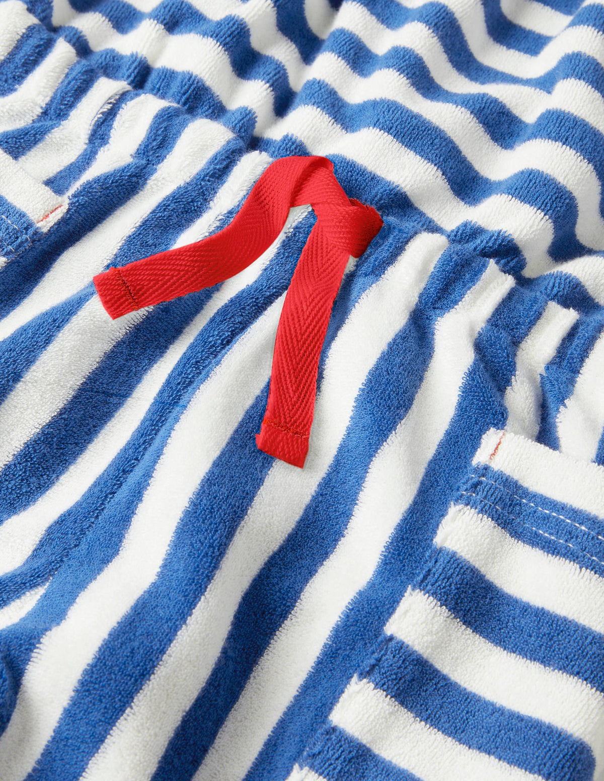 Stripy Towelling Playsuit-Elizabethan Blue/ Ivory-3