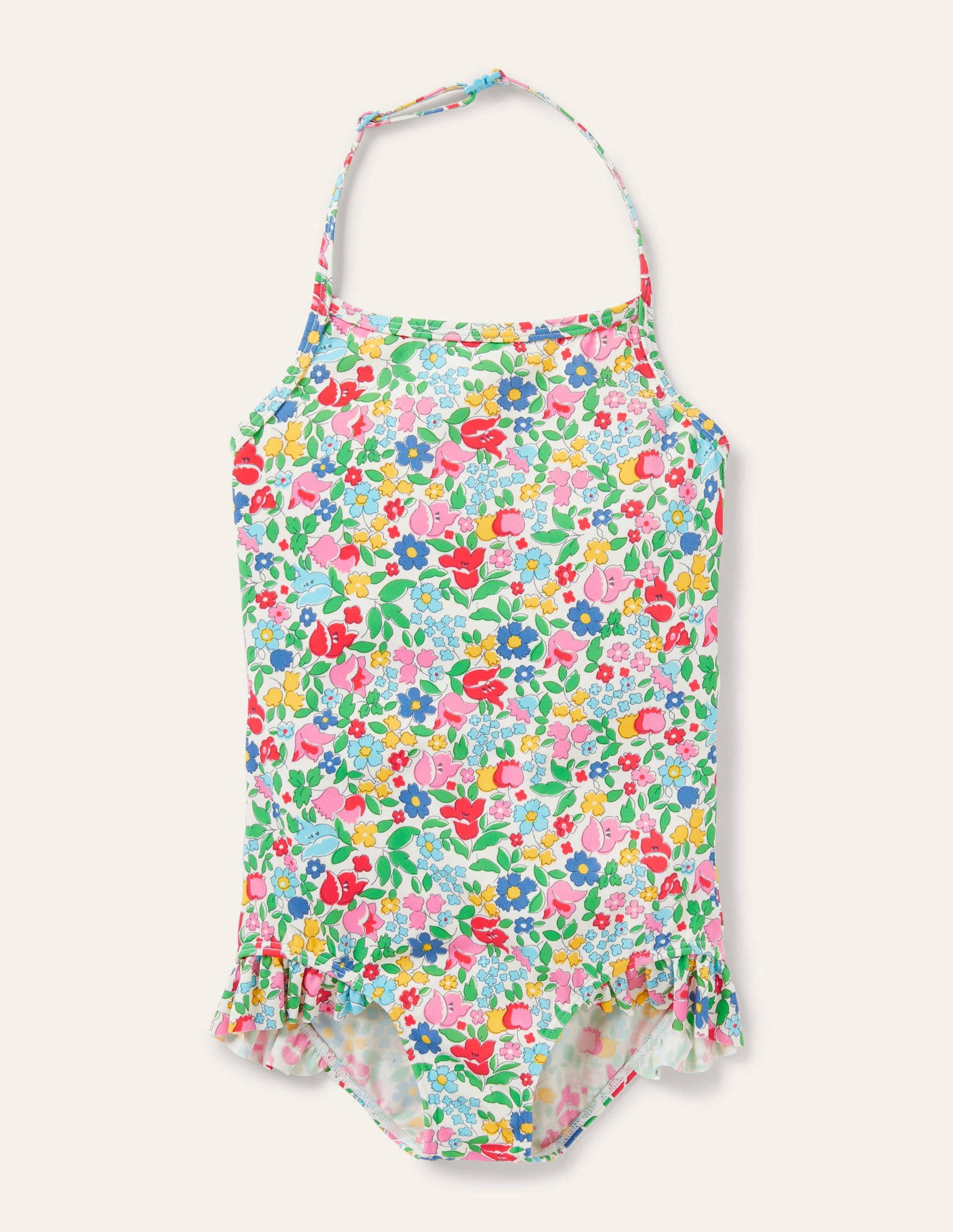 Halterneck Swimsuit-Multi Vintage Ditsy Floral-1