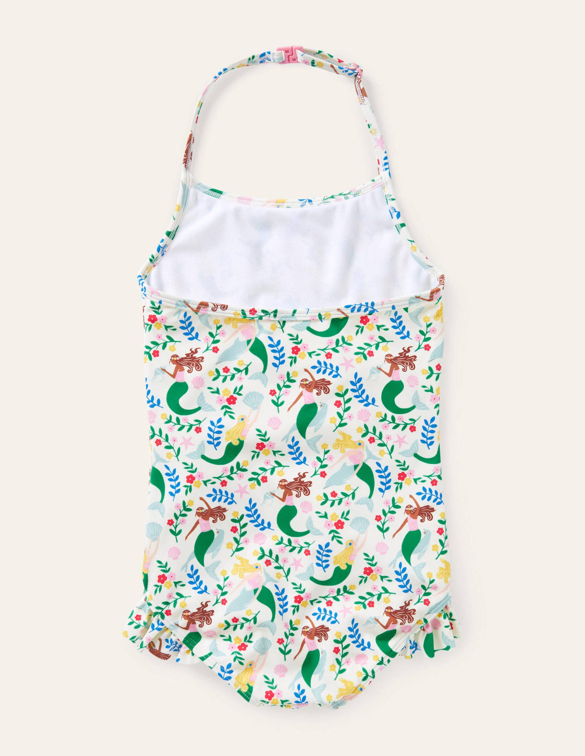 Halterneck Swimsuit-Ivory Mermaid Garden - Image 2