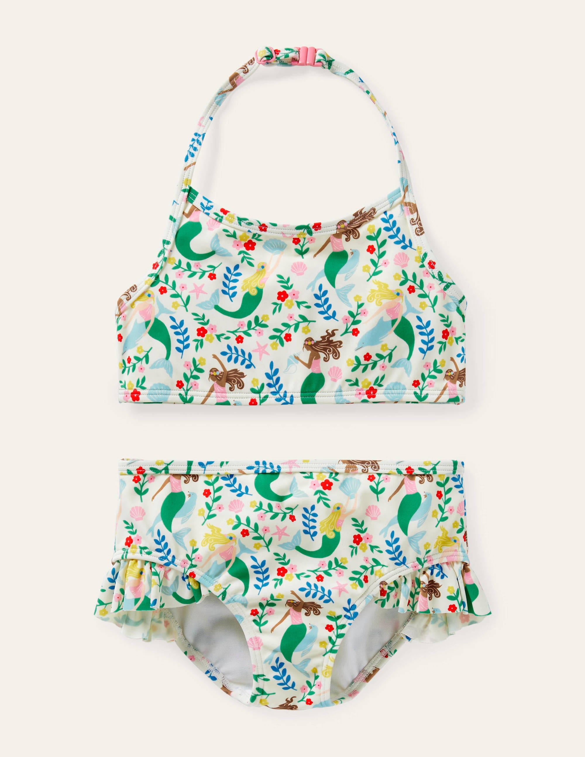 Halterneck Bikini-Ivory Mermaid Garden - Image 1