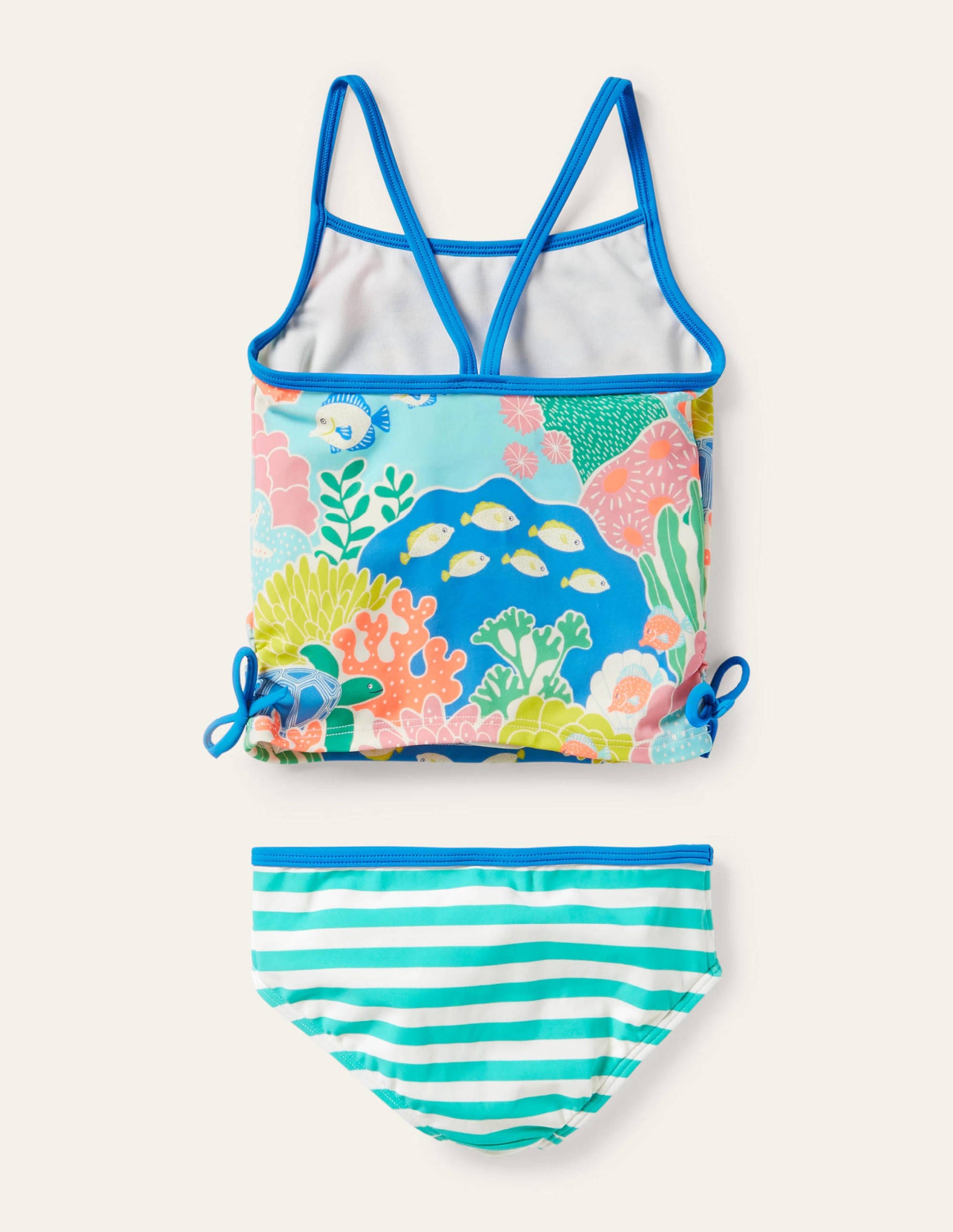 Ruched Tankini Set-Multi Coral Reef-2