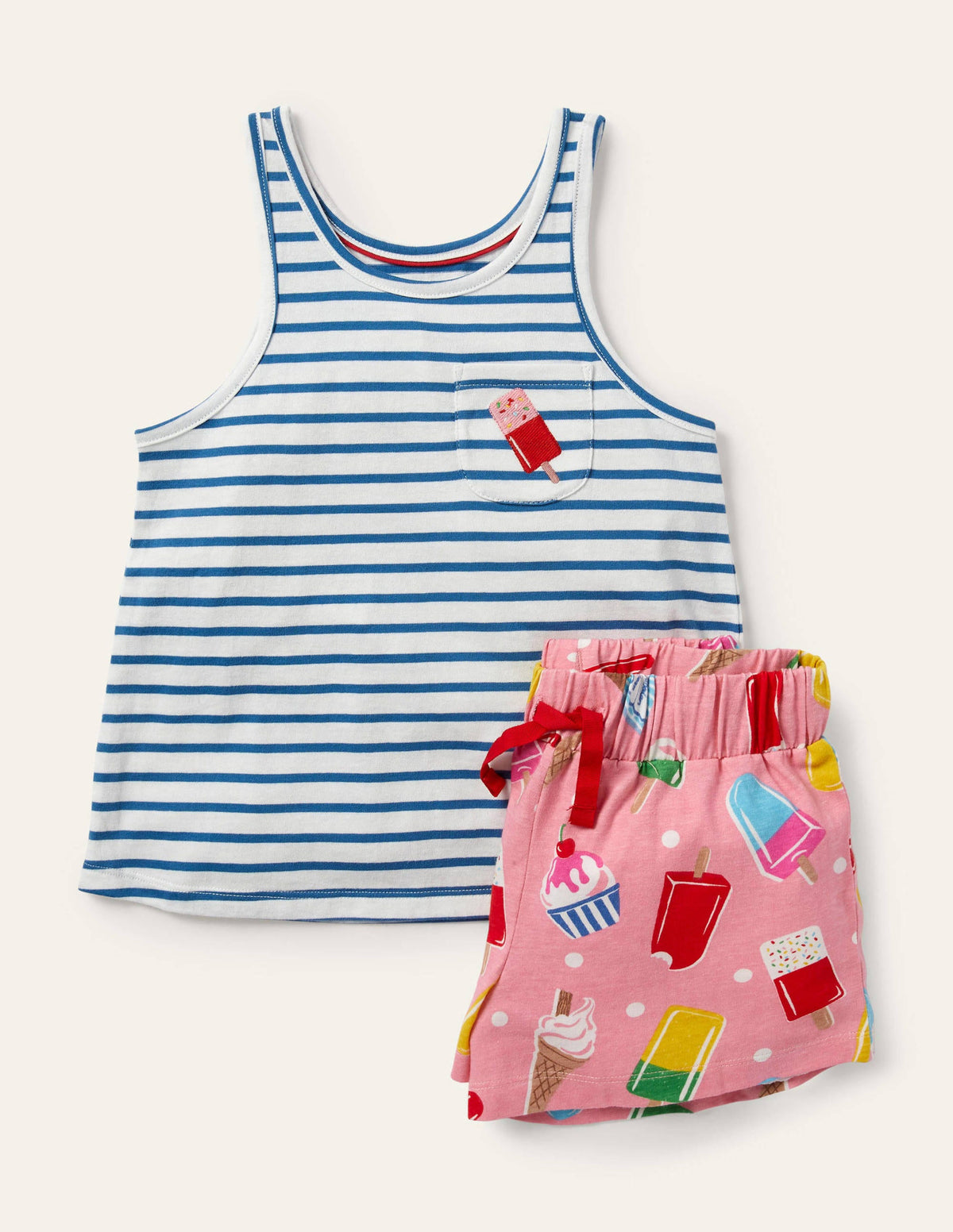 Fun Pocket Pyjama Set-Pink Lemonade Ice Cream Spot - Image 1