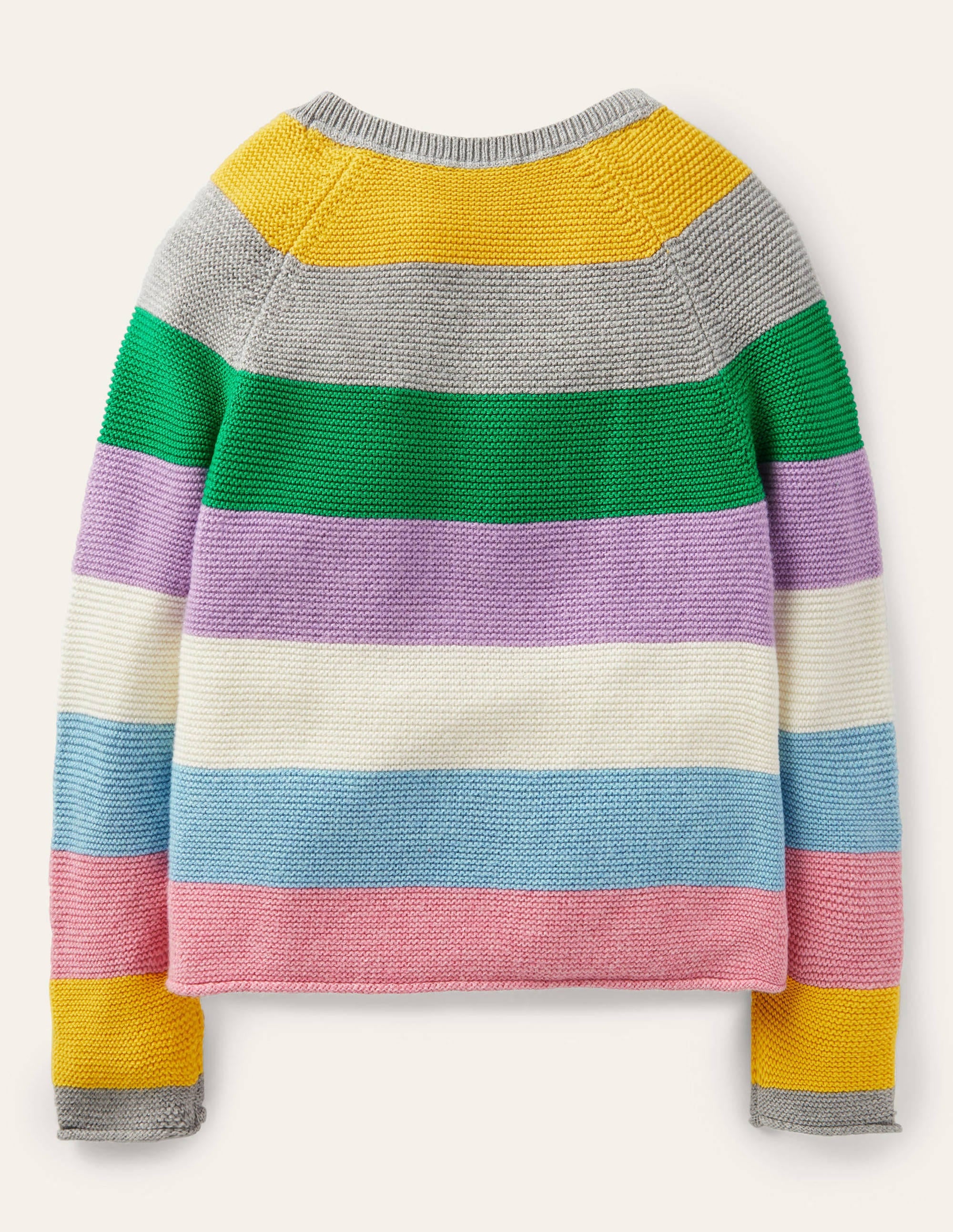 Cotton Cashmere Mix Cardigan-Multi Stripe - Image 2