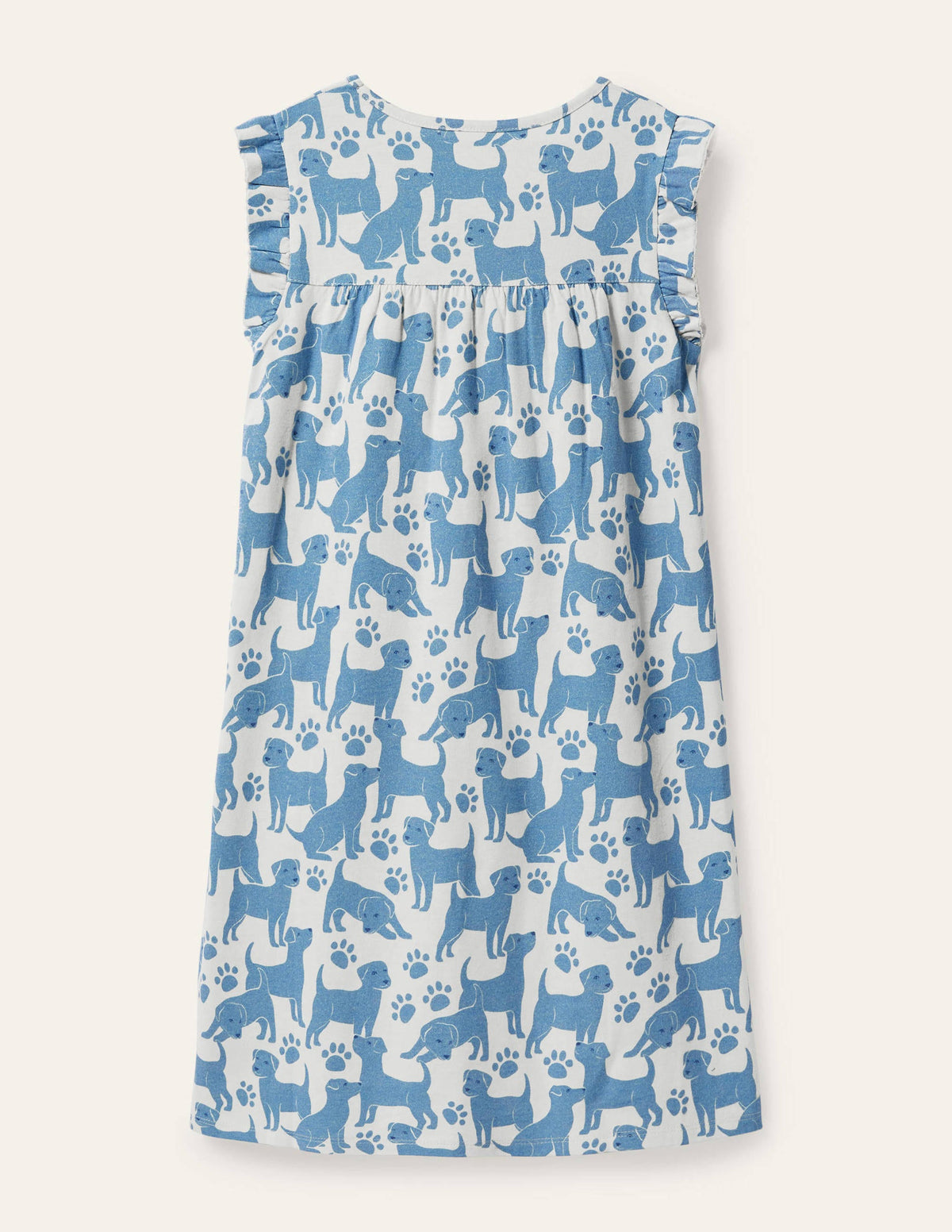 Printed Short-sleeved Nightie-Blue Playful Pups - Image 2