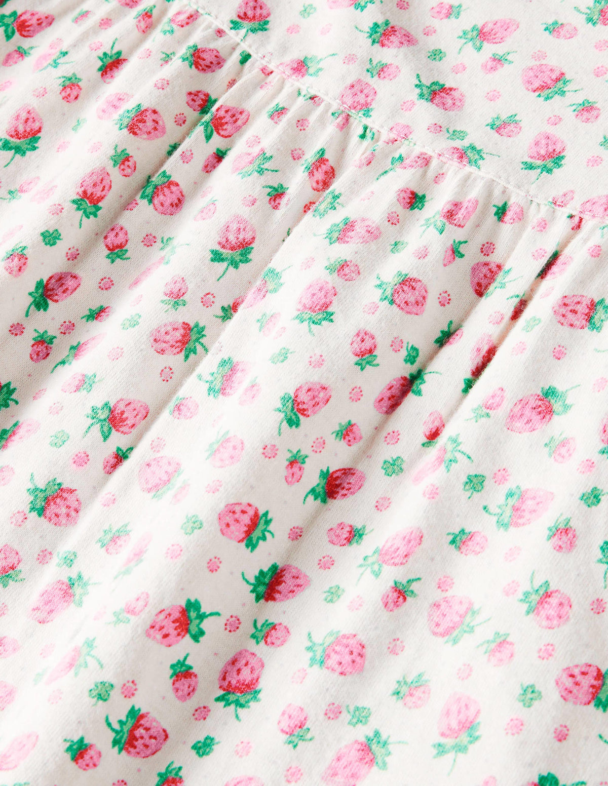 Printed Short-sleeved Nightie-Ivory Vintage Strawberries-3