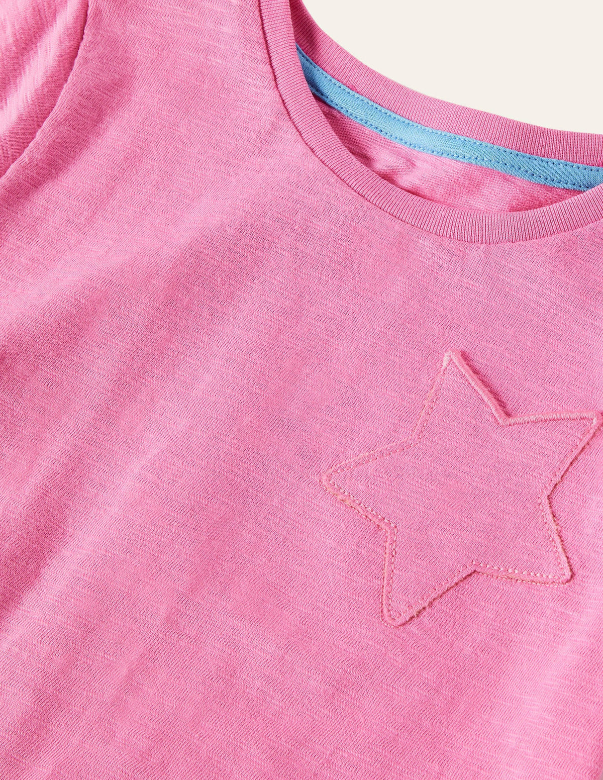 Star Pocket Slub T-shirt-Plum Blossom Pink - Image 3