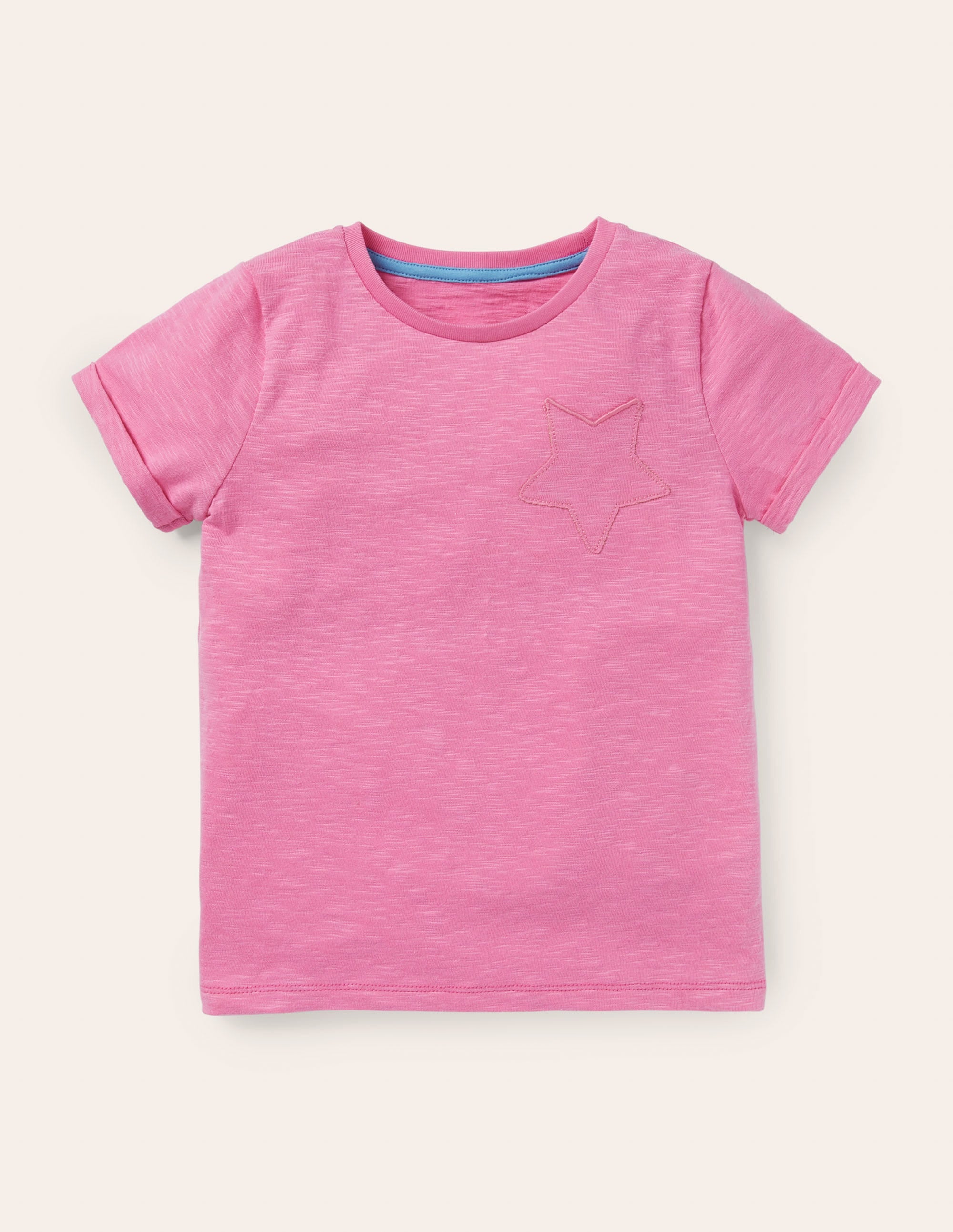 Star Pocket Slub T-shirt-Plum Blossom Pink - Image 1