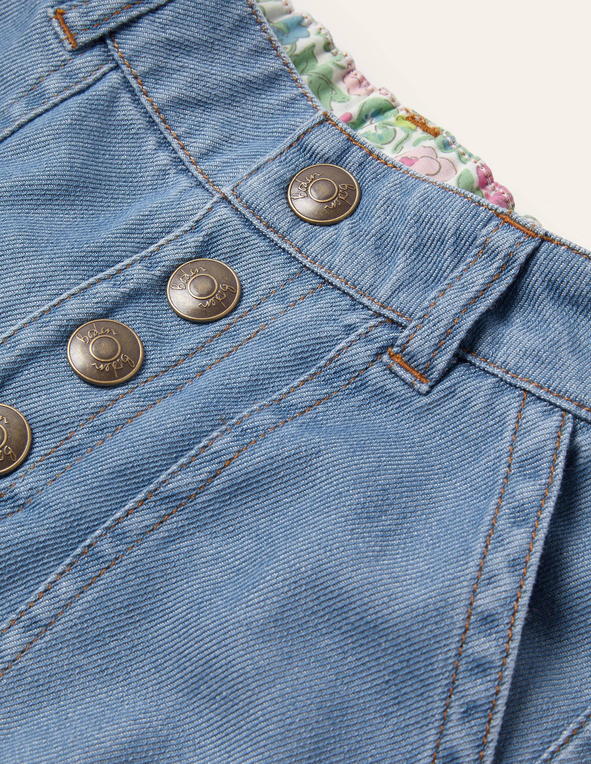 Straight Leg Button Jeans-Light Vintage Denim-3