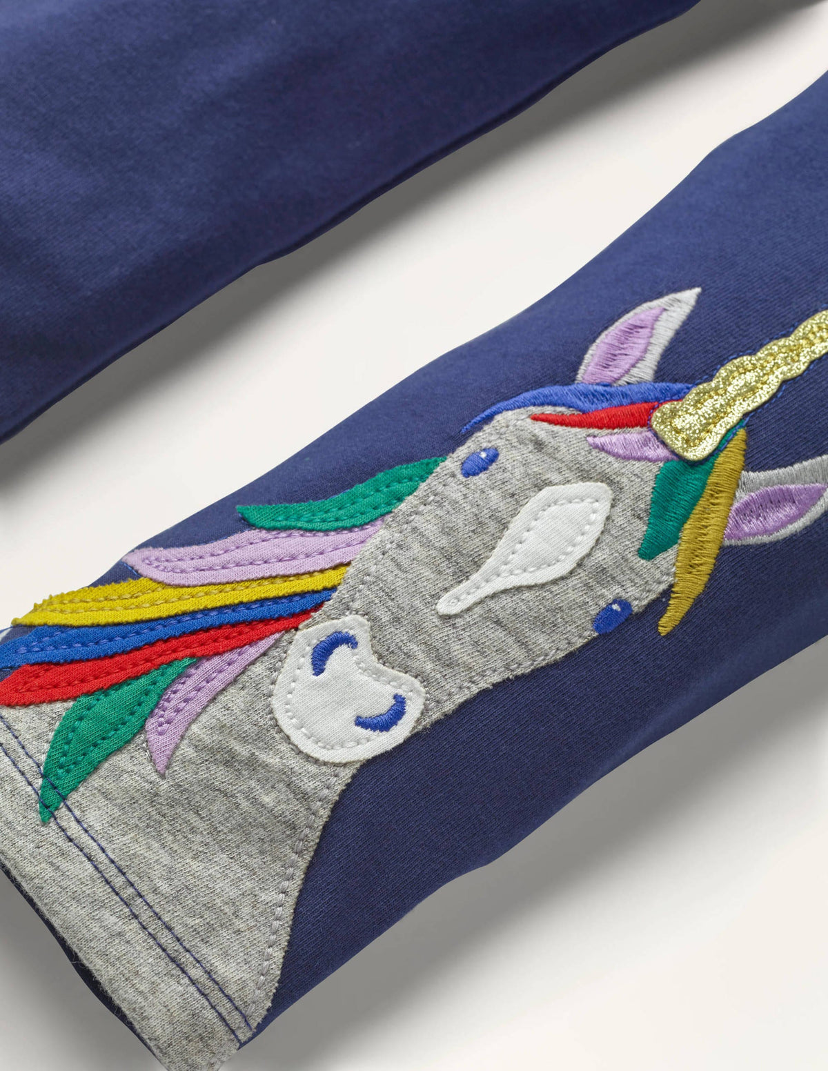 Fun Appliqué Leggings-College Navy Unicorn - Image 3