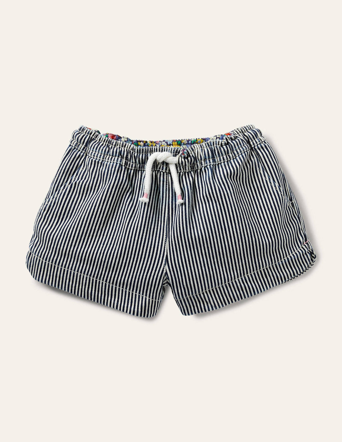 Heart Pocket Shorts-Indigo/Ivory Ticking-1