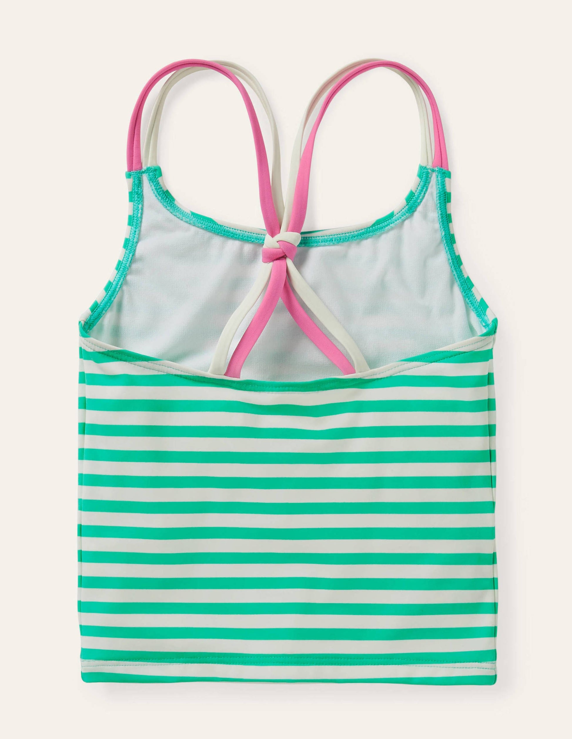 Patterned Tankini Top-Light Green/ Ivory-2