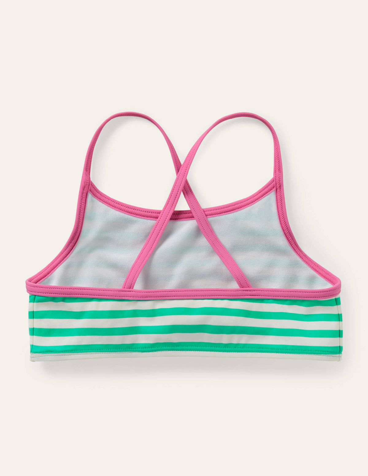 Patterned Bikini Top-Light Green/ Ivory - Image 2