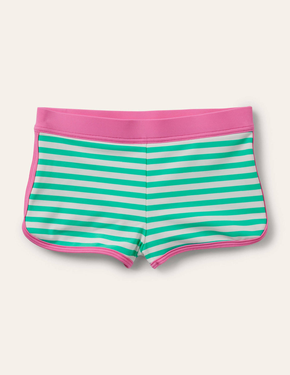 Patterned Swim Shorts-Light Green/ Ivory-1