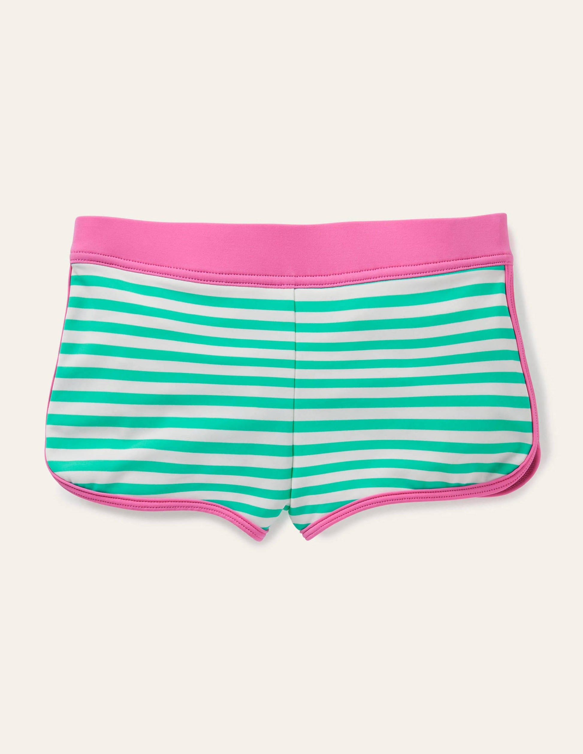 Patterned Swim Shorts-Light Green/ Ivory-2