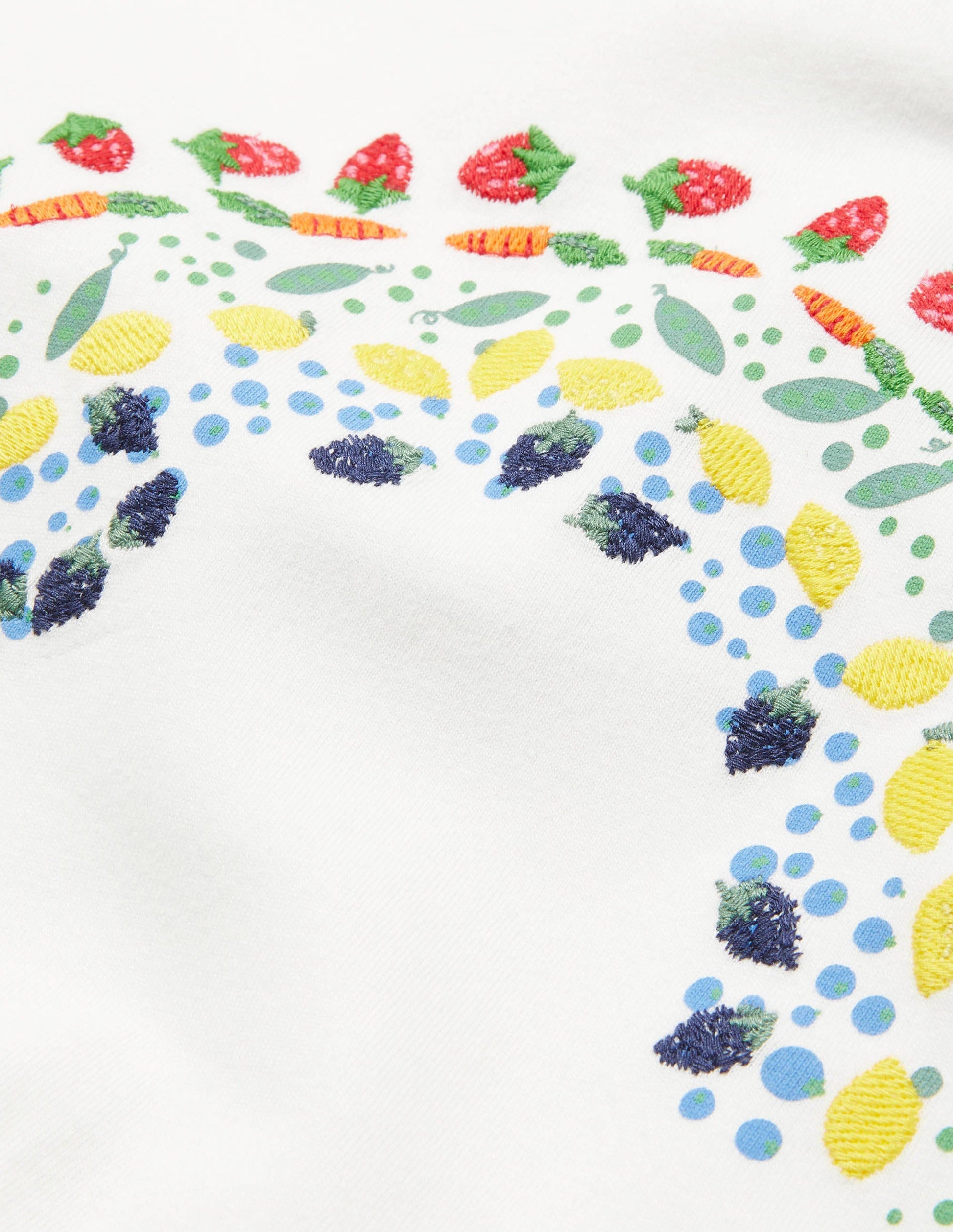 Embroidered Rainbow T-shirt-Ivory Vegetable Rainbow-3