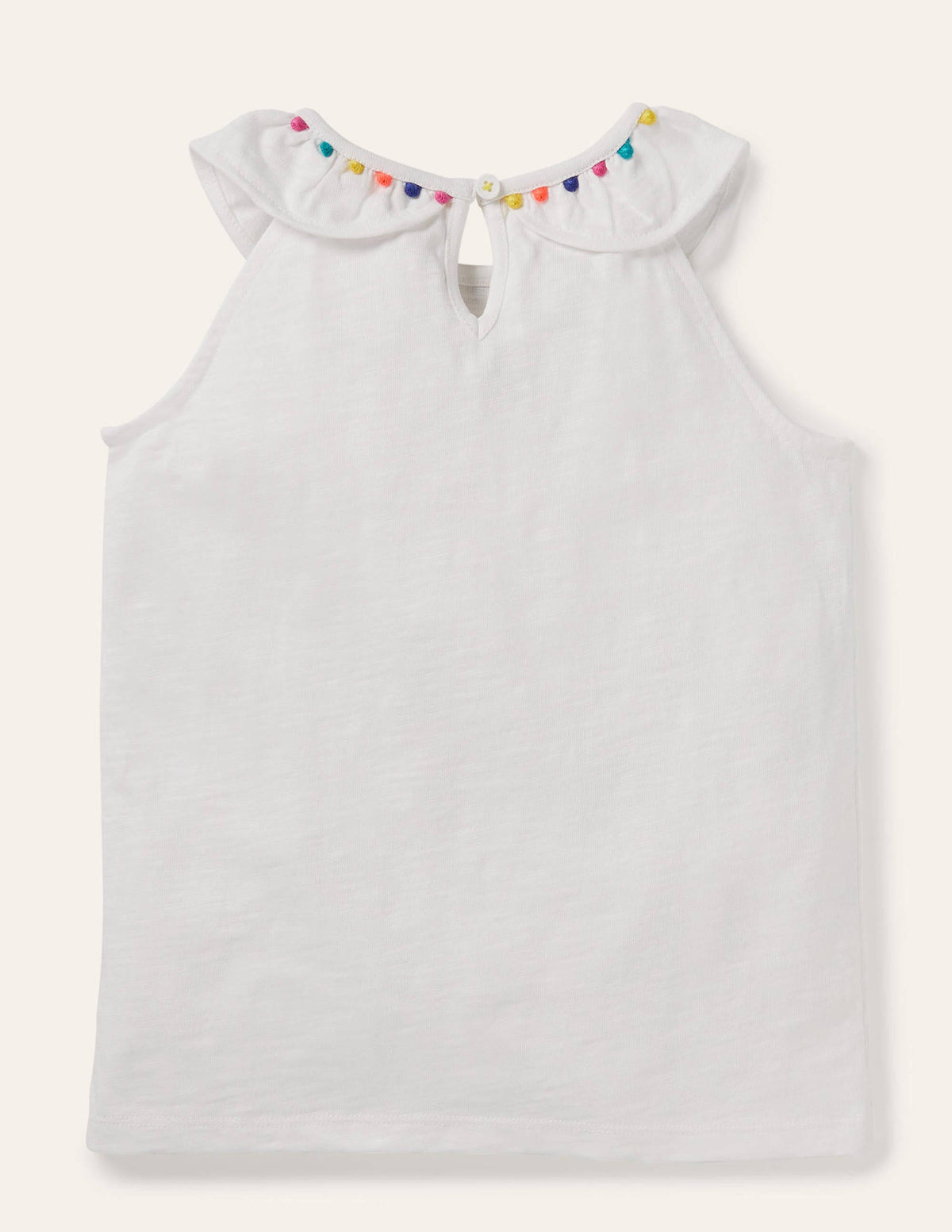 Charlie Pom Jersey Vest-White - Image 2