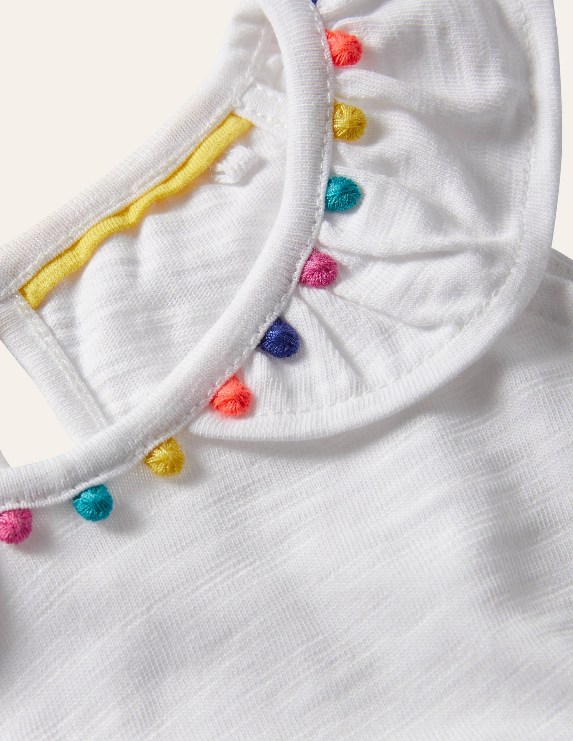 Charlie Pom Jersey Vest-White - Image 3