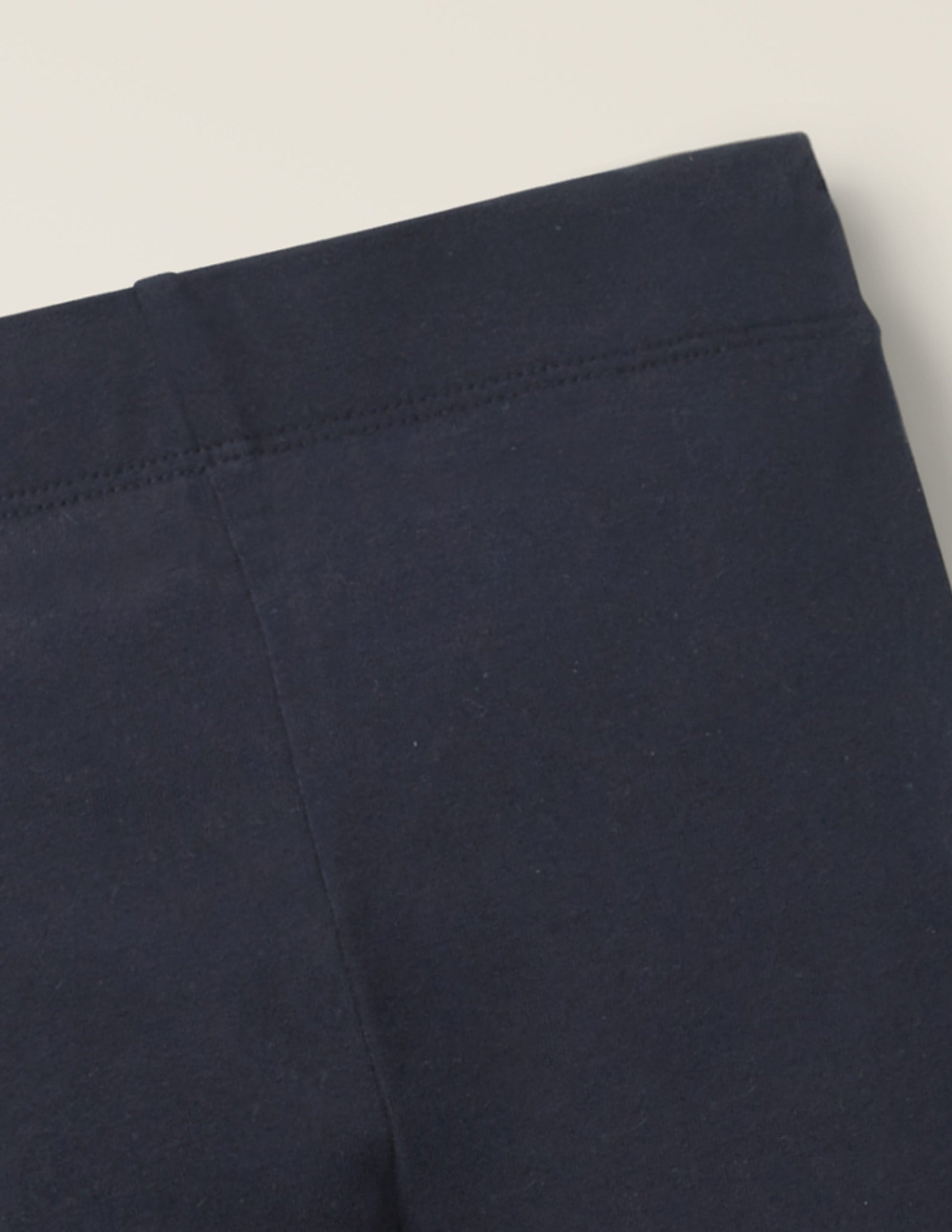 Plain Cropped Leggings-College Navy-3