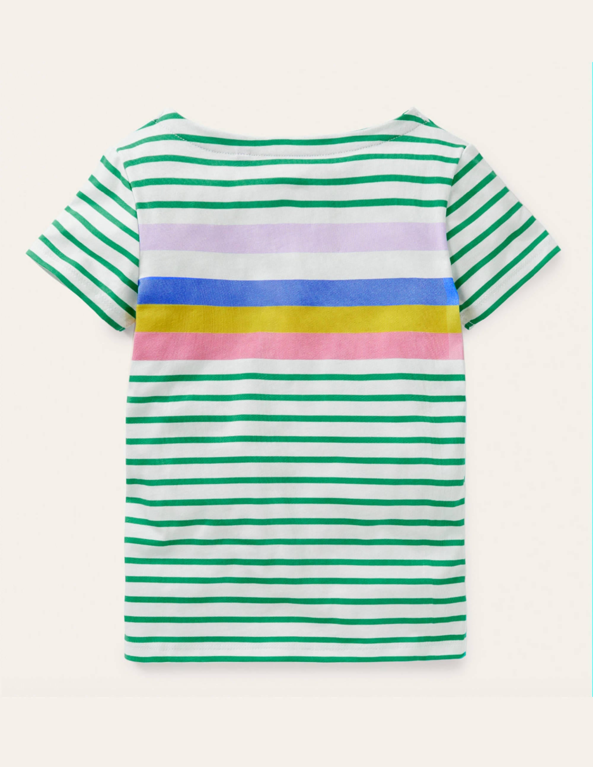 Short-sleeved Breton-Sapling Green/ Lilac Rainbow - Image 2