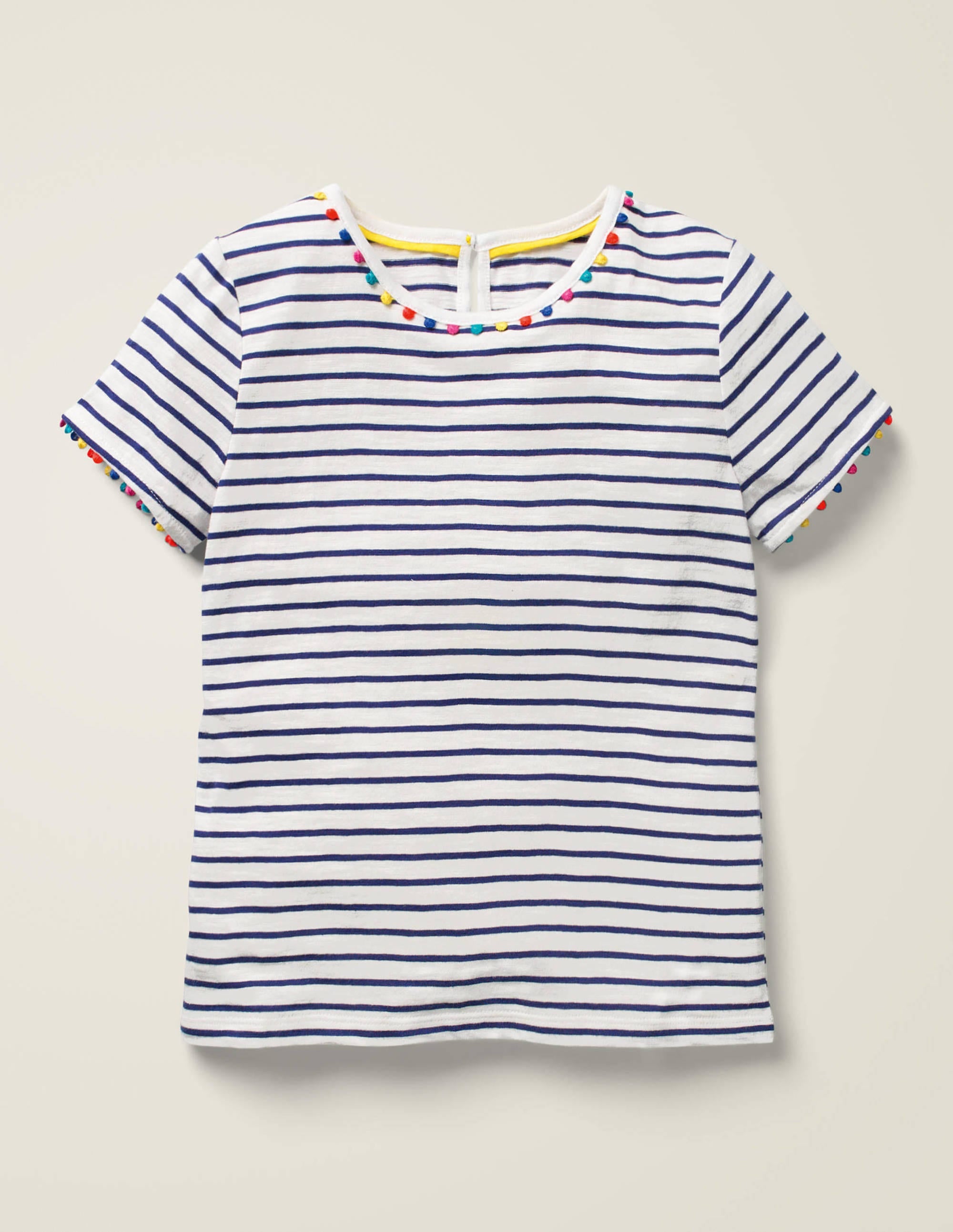 Charlie Pom Jersey T-shirt-Indigo Navy/Ivory - Image 1
