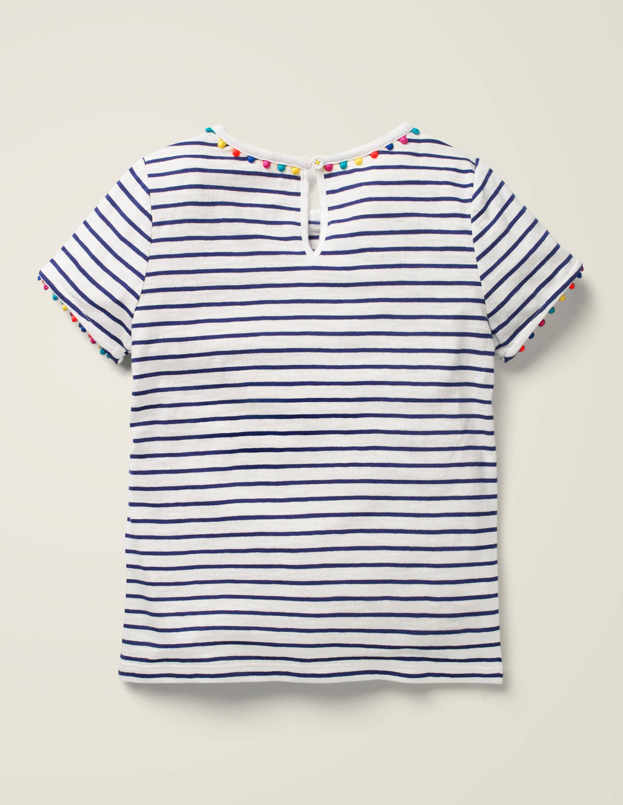 Charlie Pom Jersey T-shirt-Indigo Navy/Ivory - Image 2