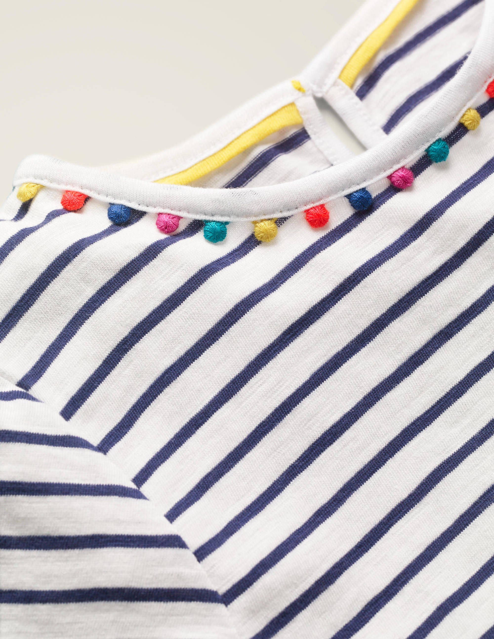 Charlie Pom Jersey T-shirt-Indigo Navy/Ivory - Image 3