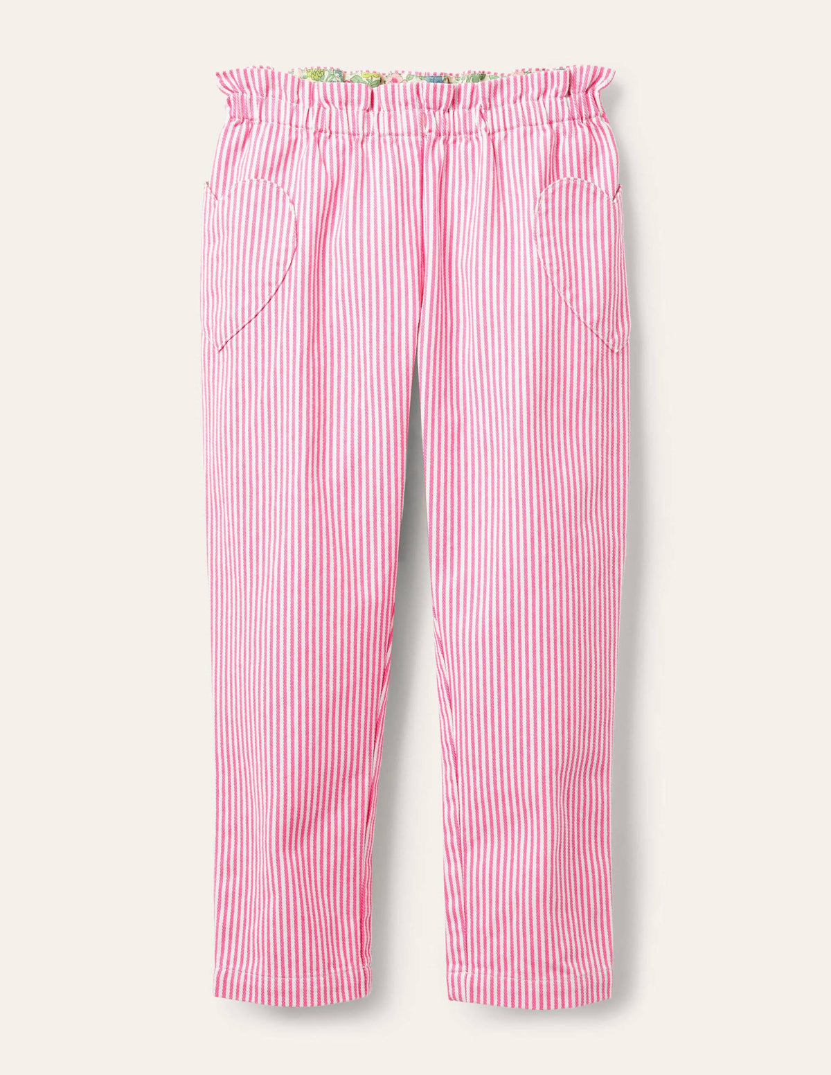 Pull-on Trousers-Festival Pink Ticking Stripe-1