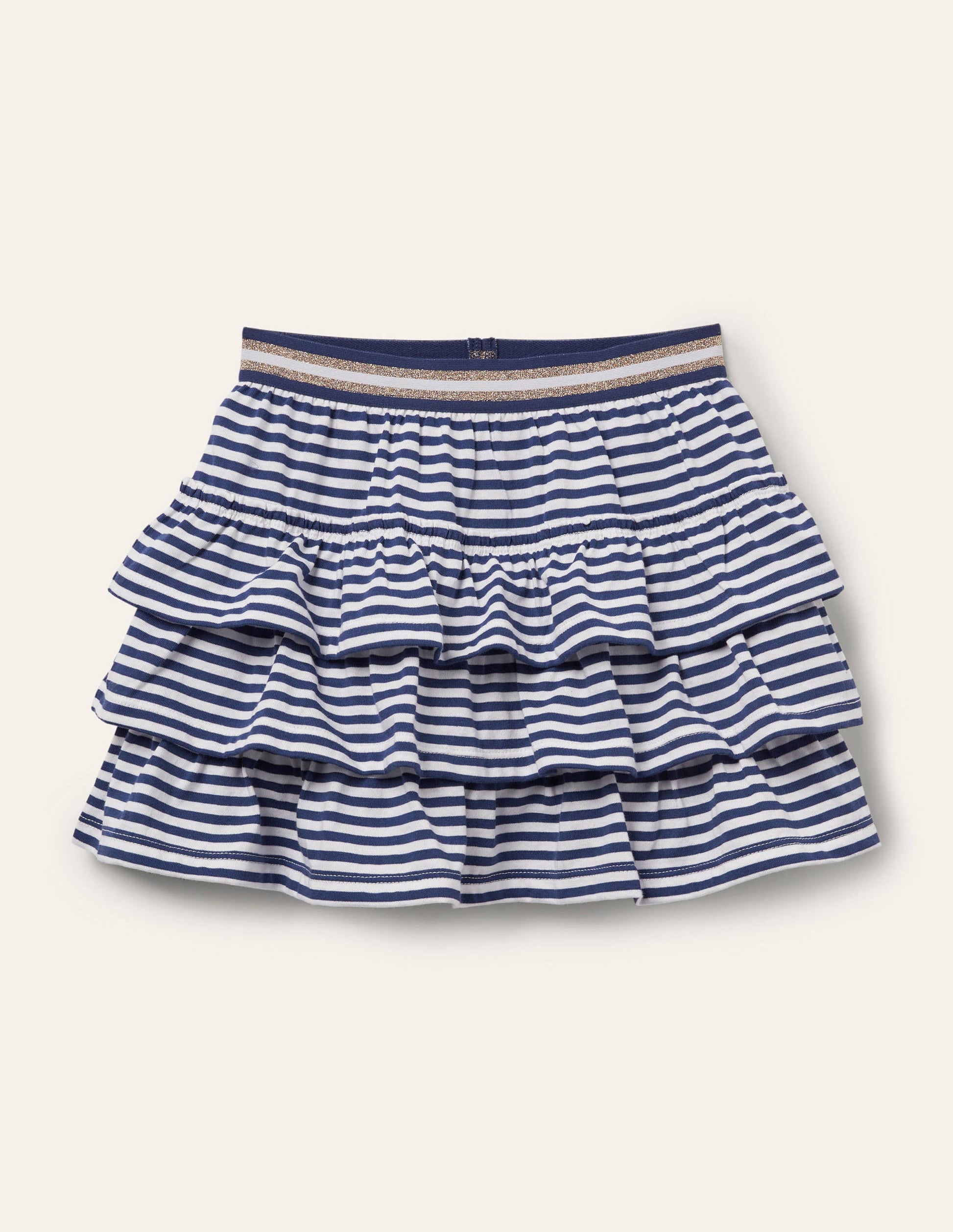 Jersey Ruffle Skort-Indigo Navy/ White-1