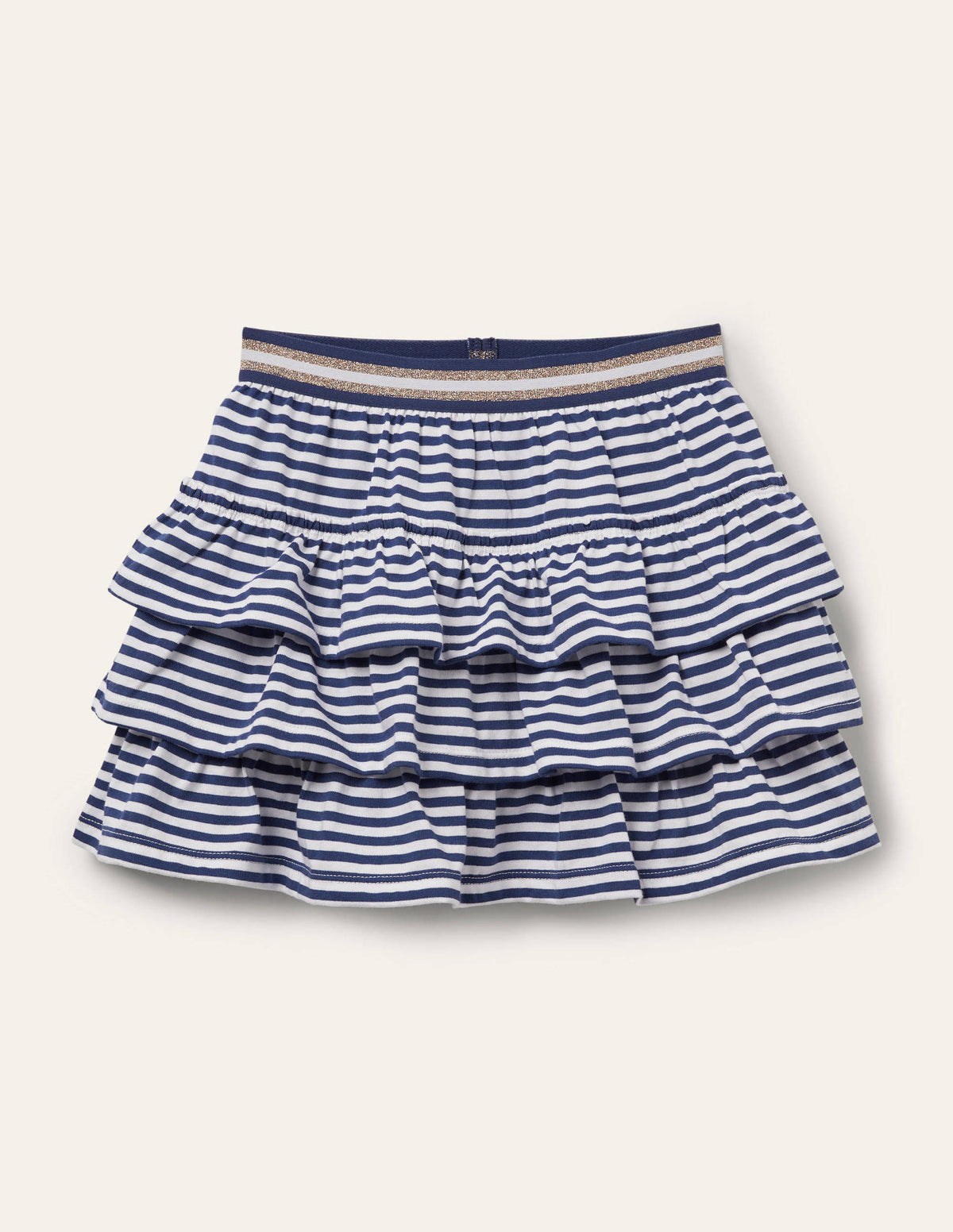 Jersey Ruffle Skort-Indigo Navy/ White - Image 1