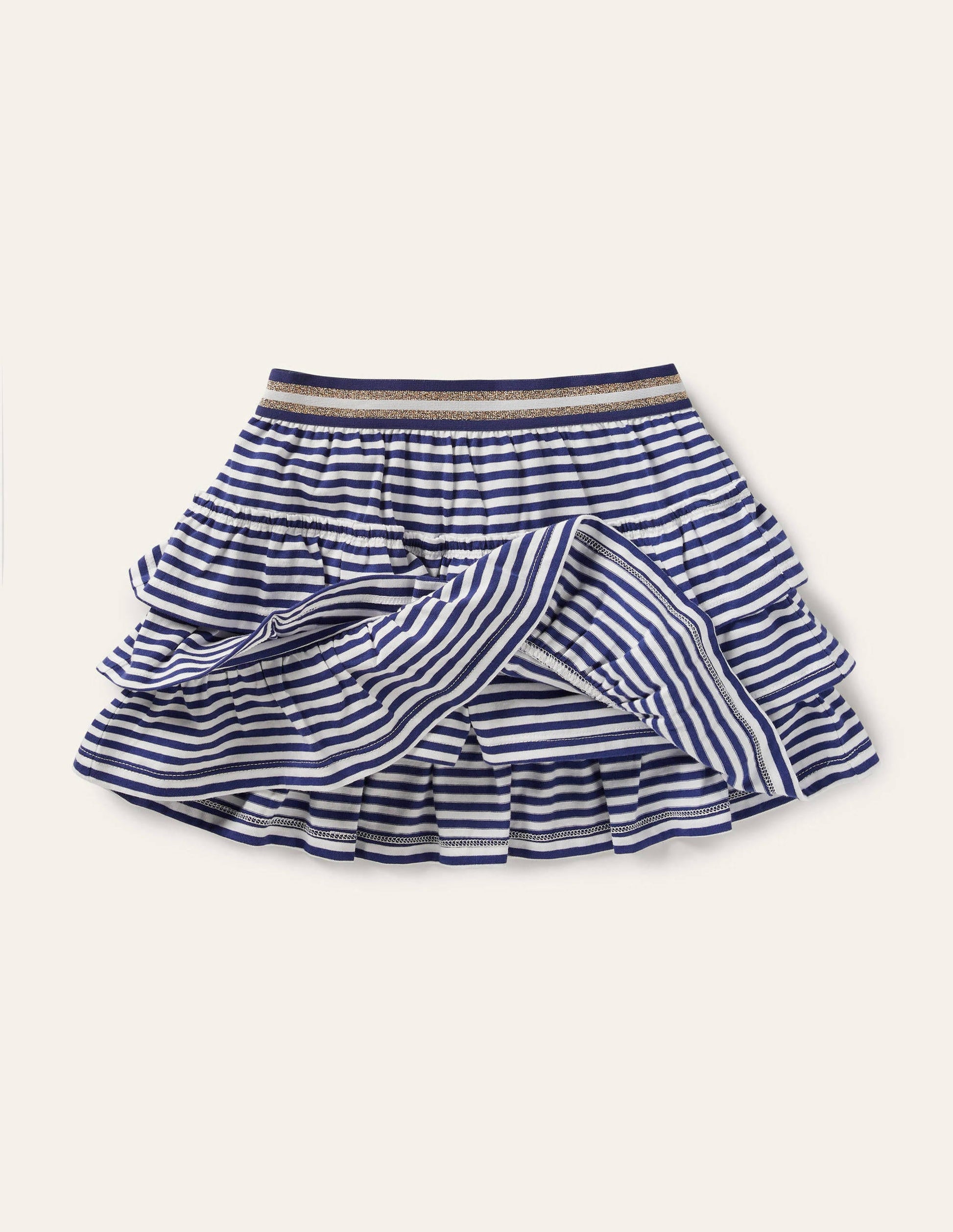 Jersey Ruffle Skort-Indigo Navy/ White-4