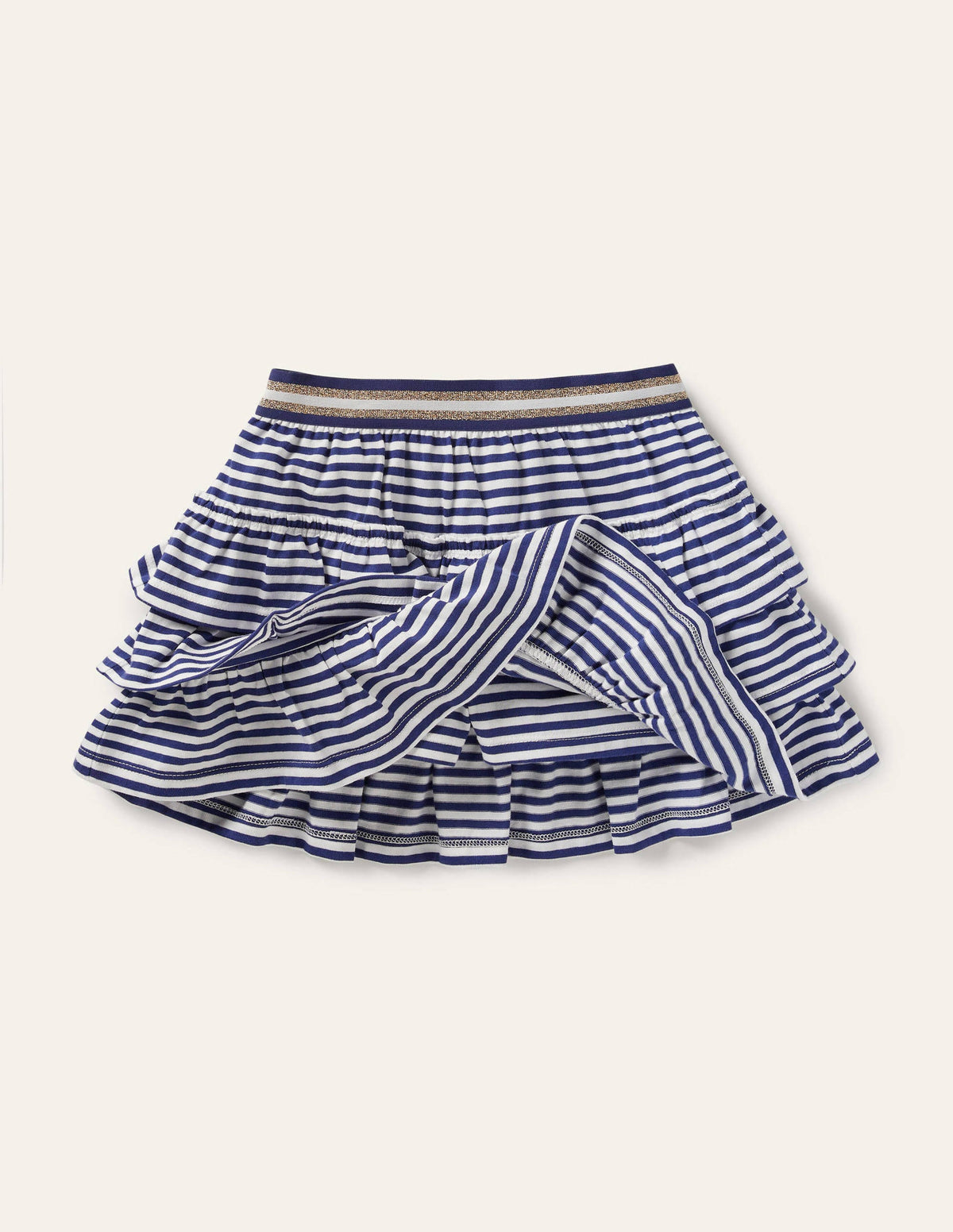 Jersey Ruffle Skort-Indigo Navy/ White - Image 4
